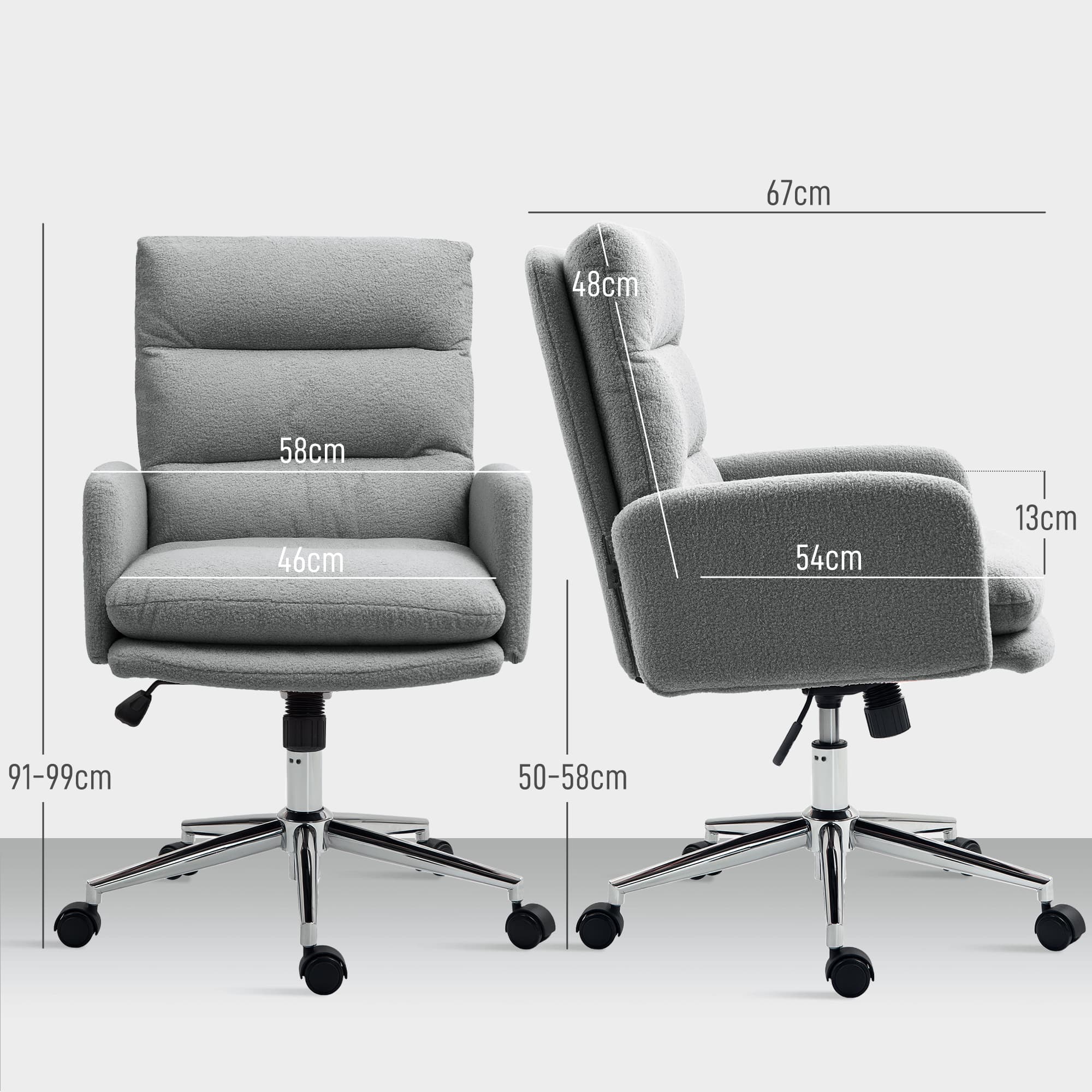 Transform Your Workspace with this Grey Sherpa Office Chair - image 1