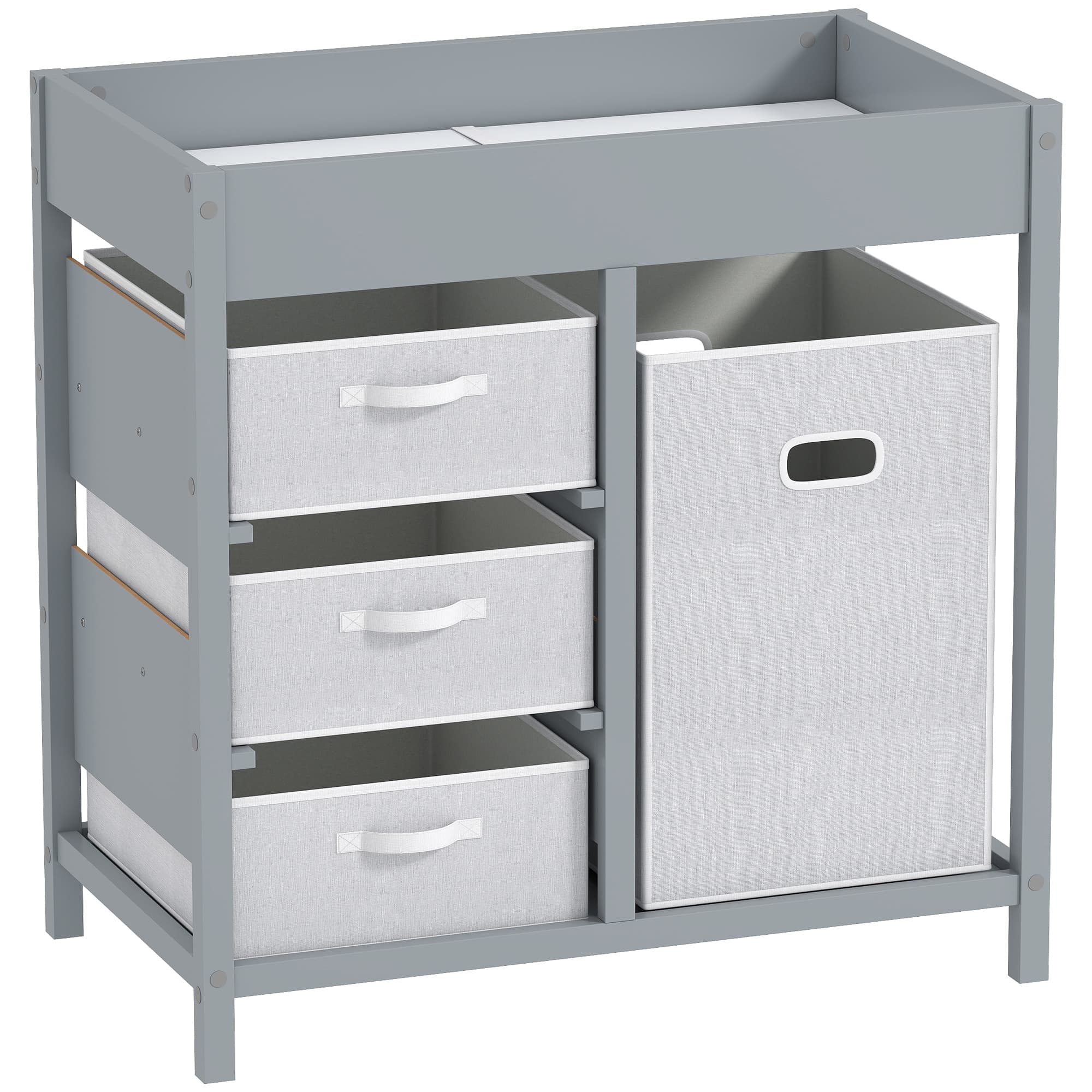 Effortless Nappy Changes with Our Grey 4-Drawer Unit