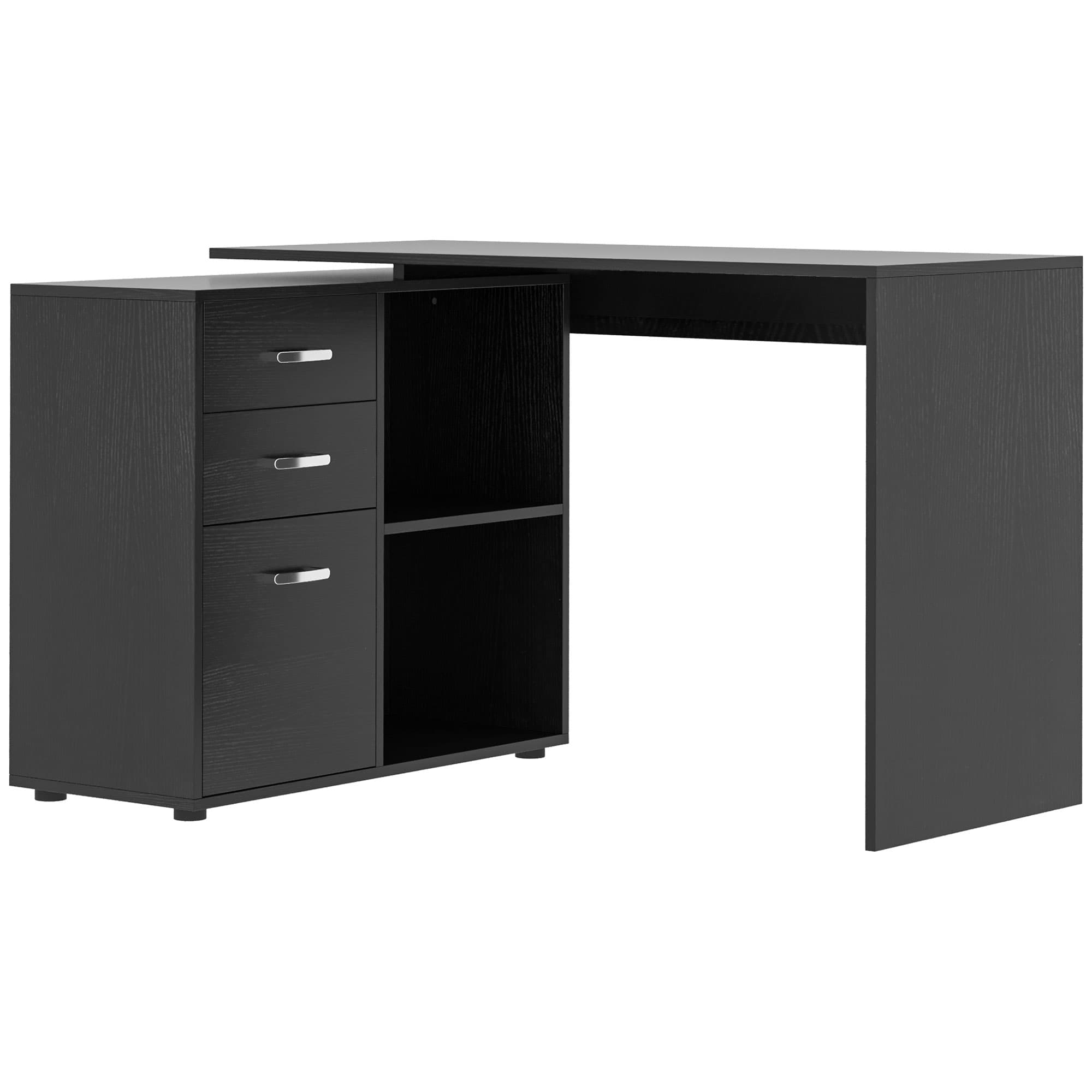 Transform Your Workspace with this Reversible L-Shaped Desk - Black