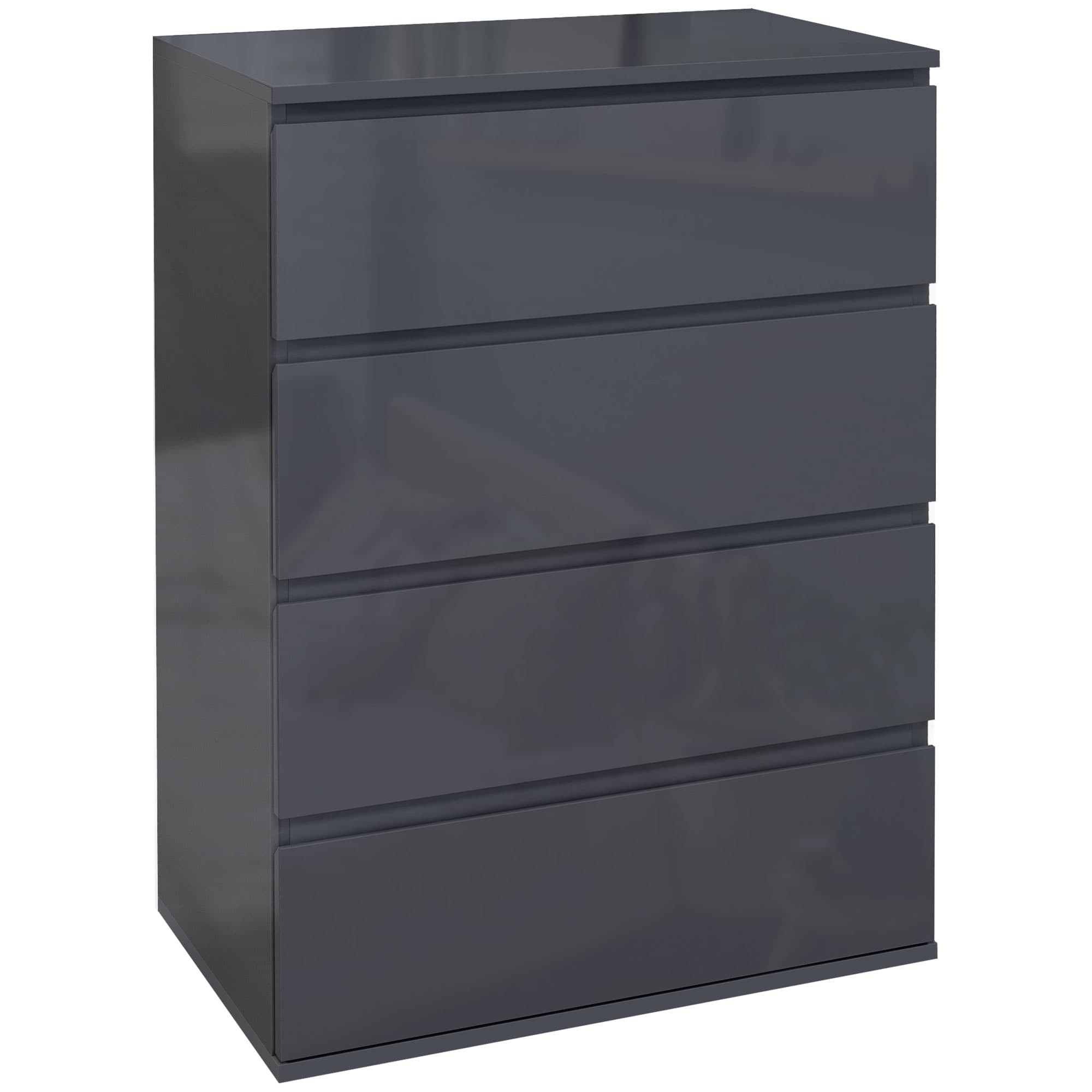 Transform Your Bedroom with this Sleek Grey 4-Drawer Chest - Grey