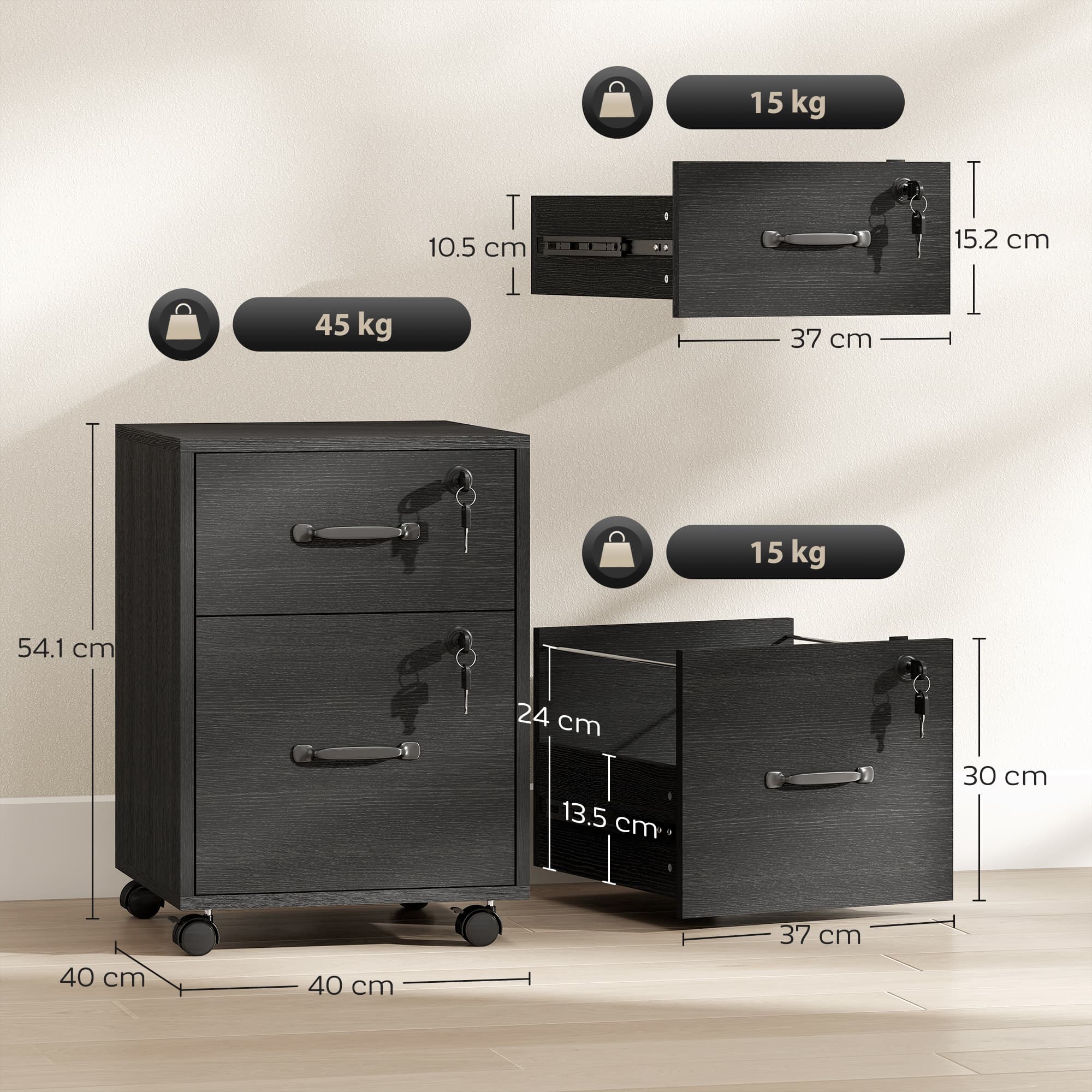 Effortless Organisation with this 2-Drawer Filing Cabinet - image 1