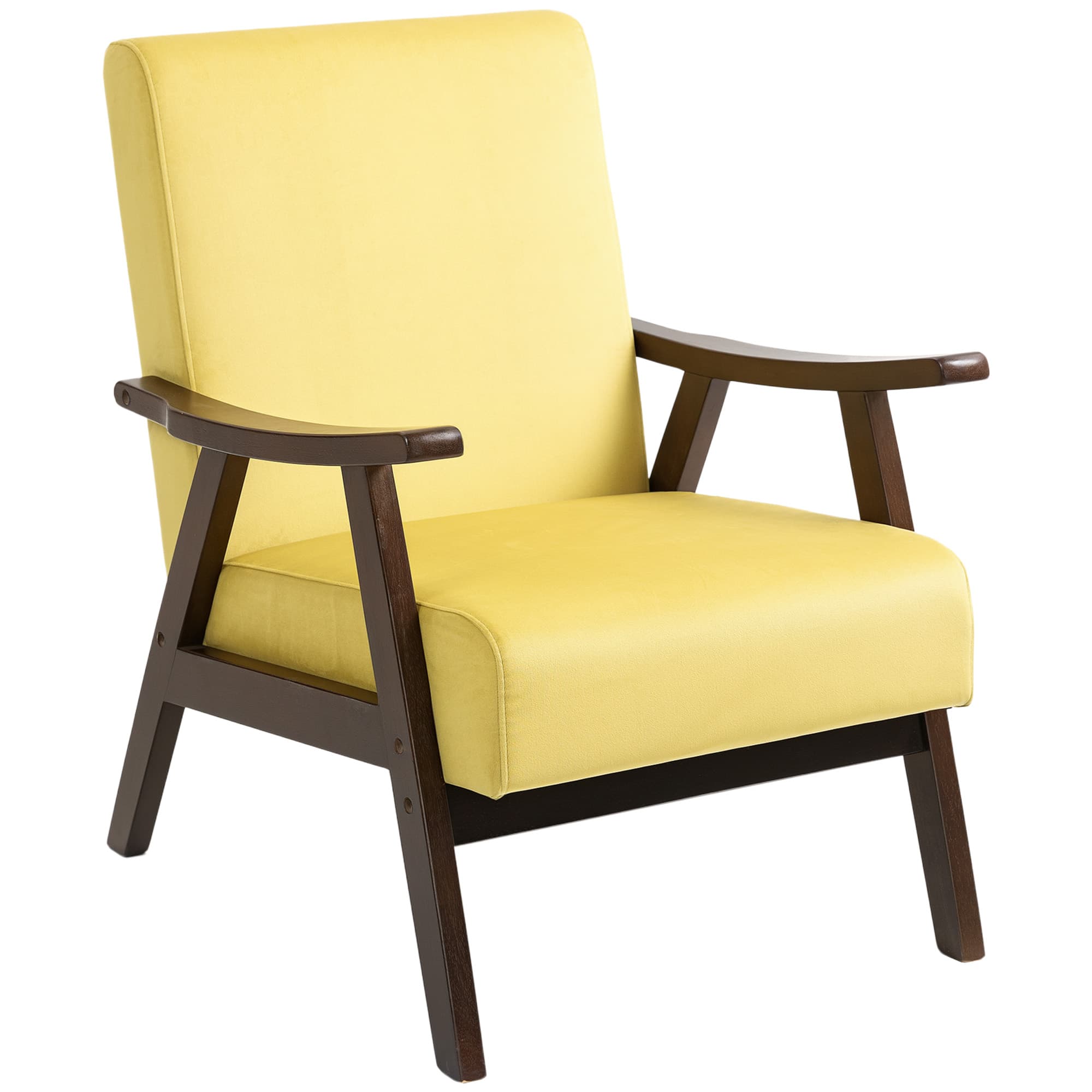 Transform Your Space with this Plush Champagne Velvet Armchair - Yellow