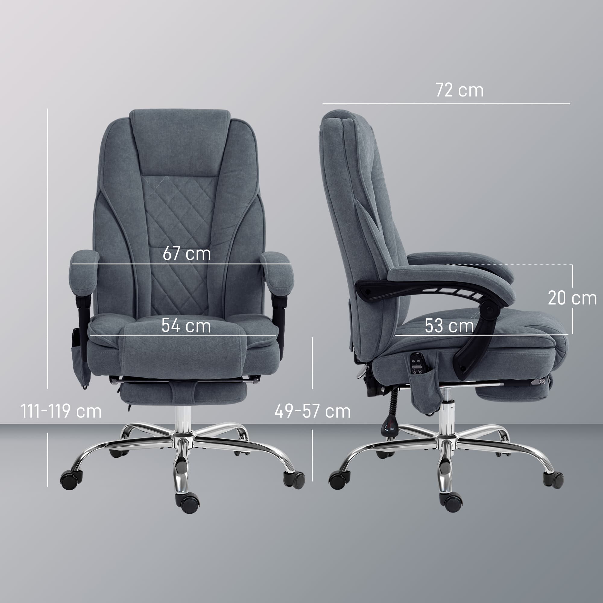 Dark Grey Massage Office Chair for Work and Rest - image 10