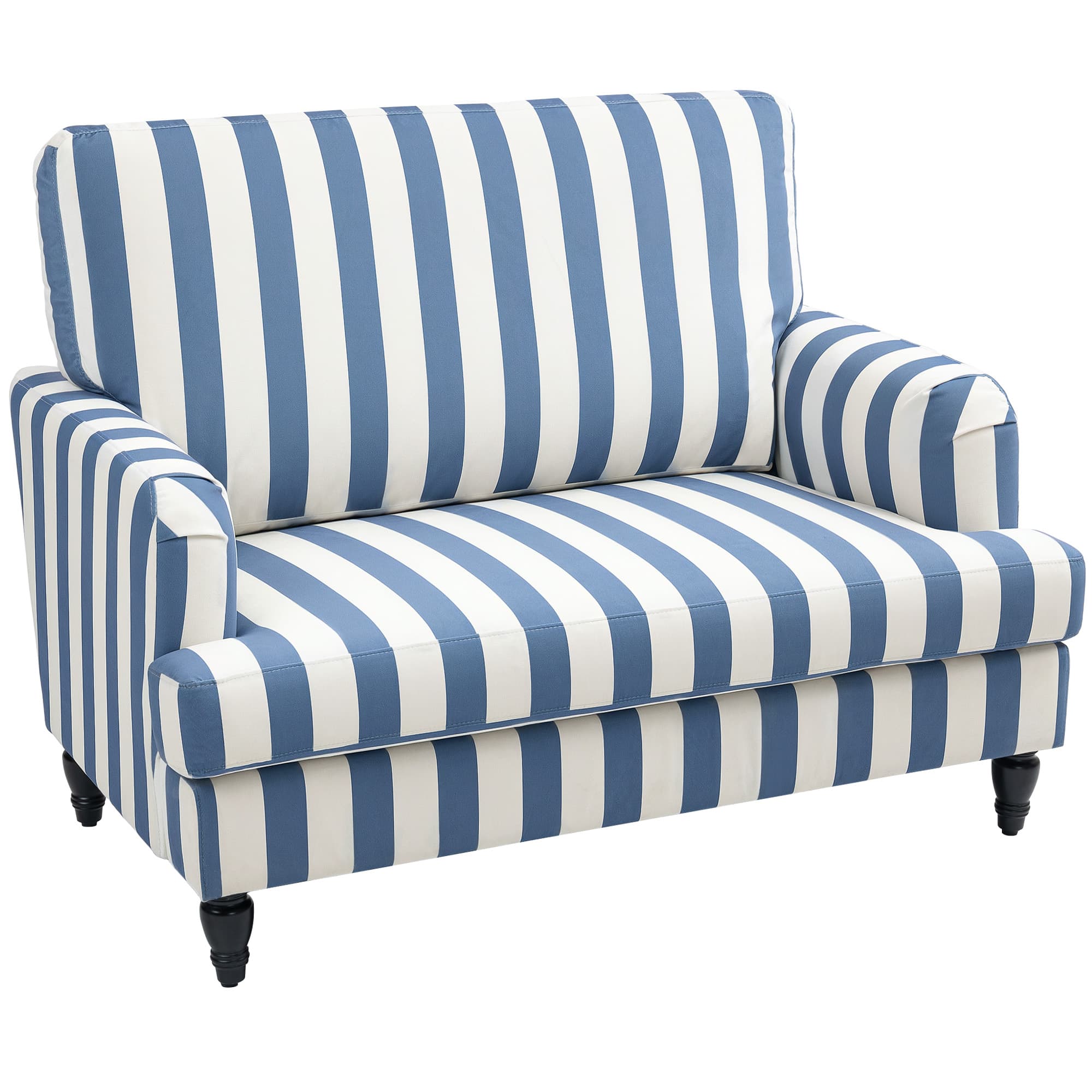 Sink Into Comfort With This Blue & White Velvet Snuggle Chair - Blue