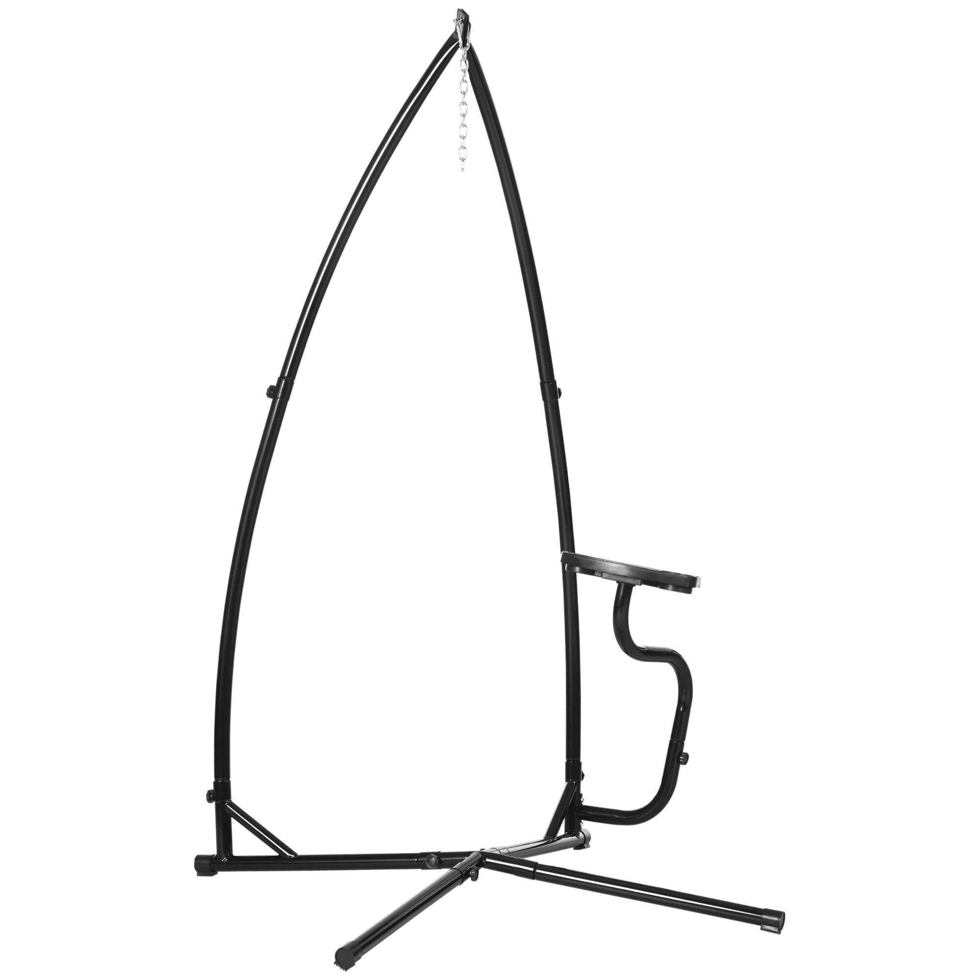 Black Metal Hammock Chair Stand with Tray - image 7
