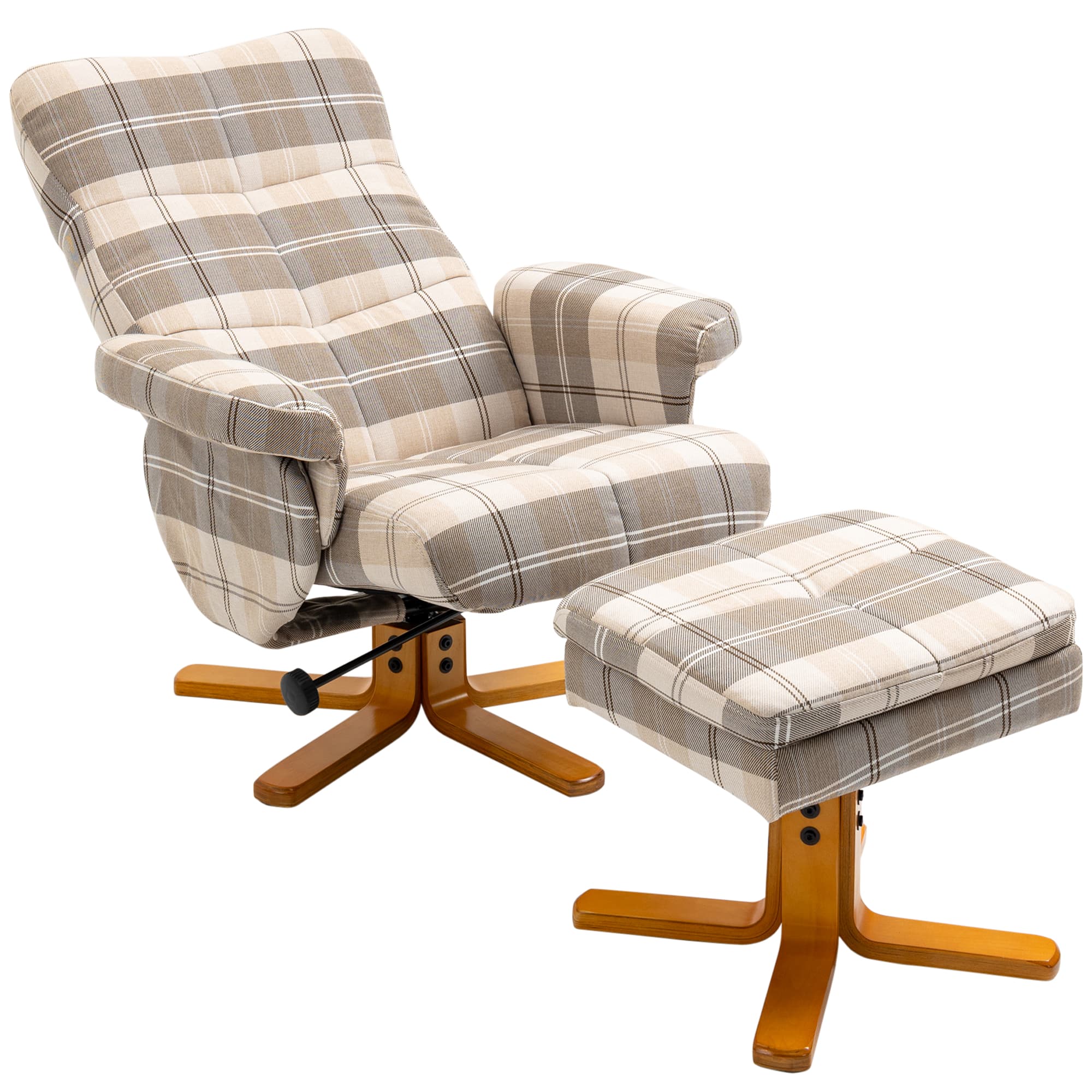 Transform Your Comfort: Swivel Recliner Chair & Storage Footstool - Multicolour