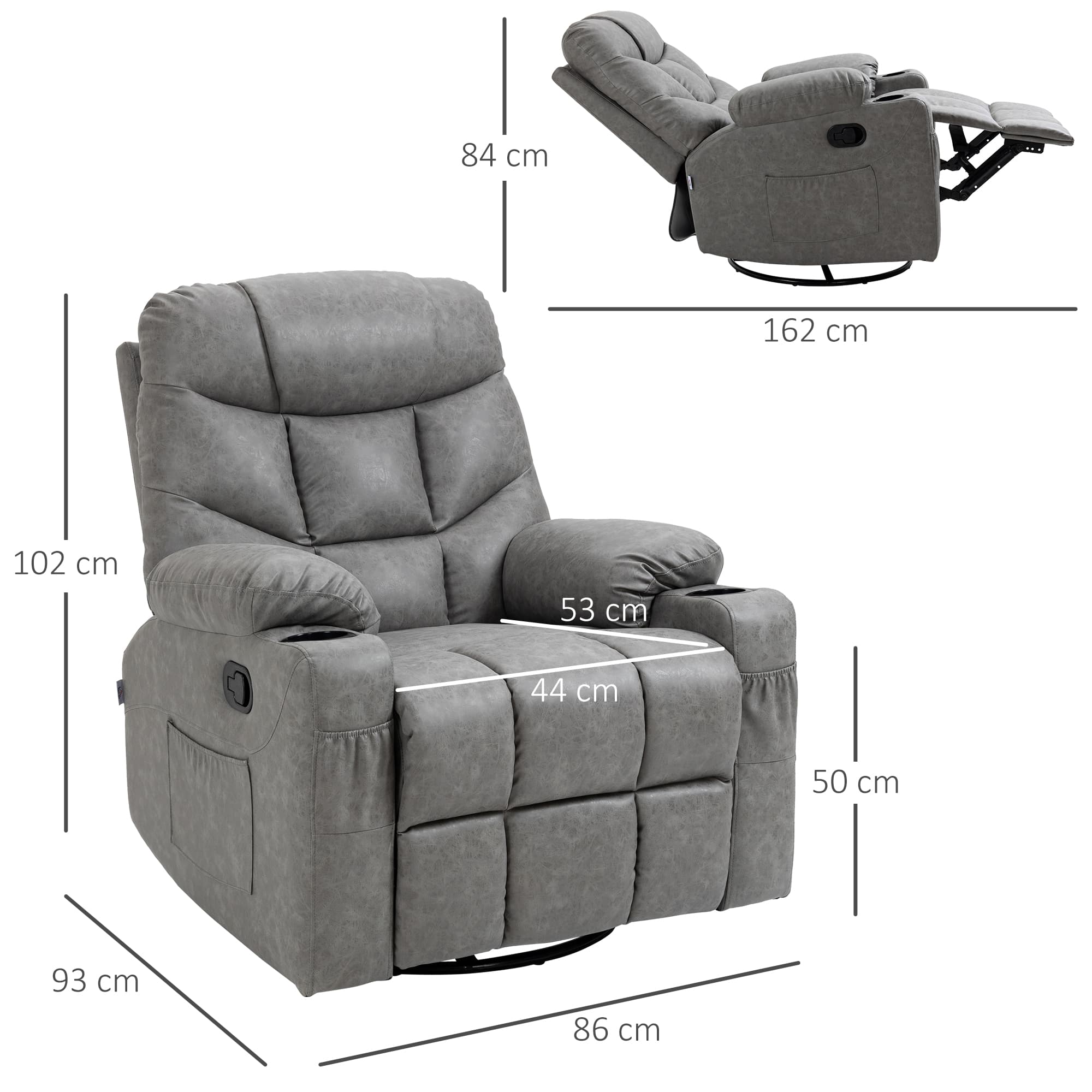 Effortless Comfort: Light Grey Faux Leather Recliner Chair - image 1