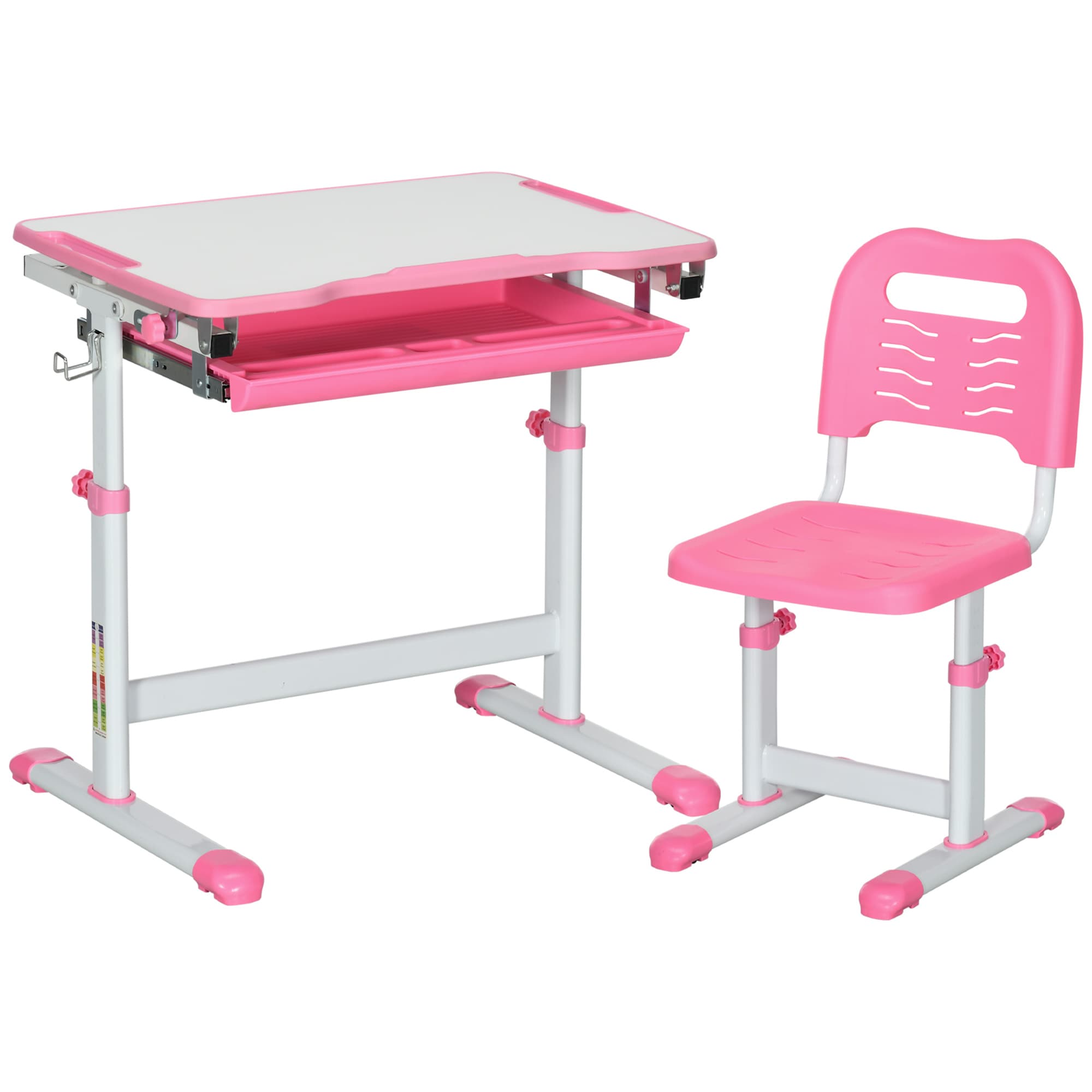 Transform Their Study Space with this Pink Adjustable Desk Set - Pink