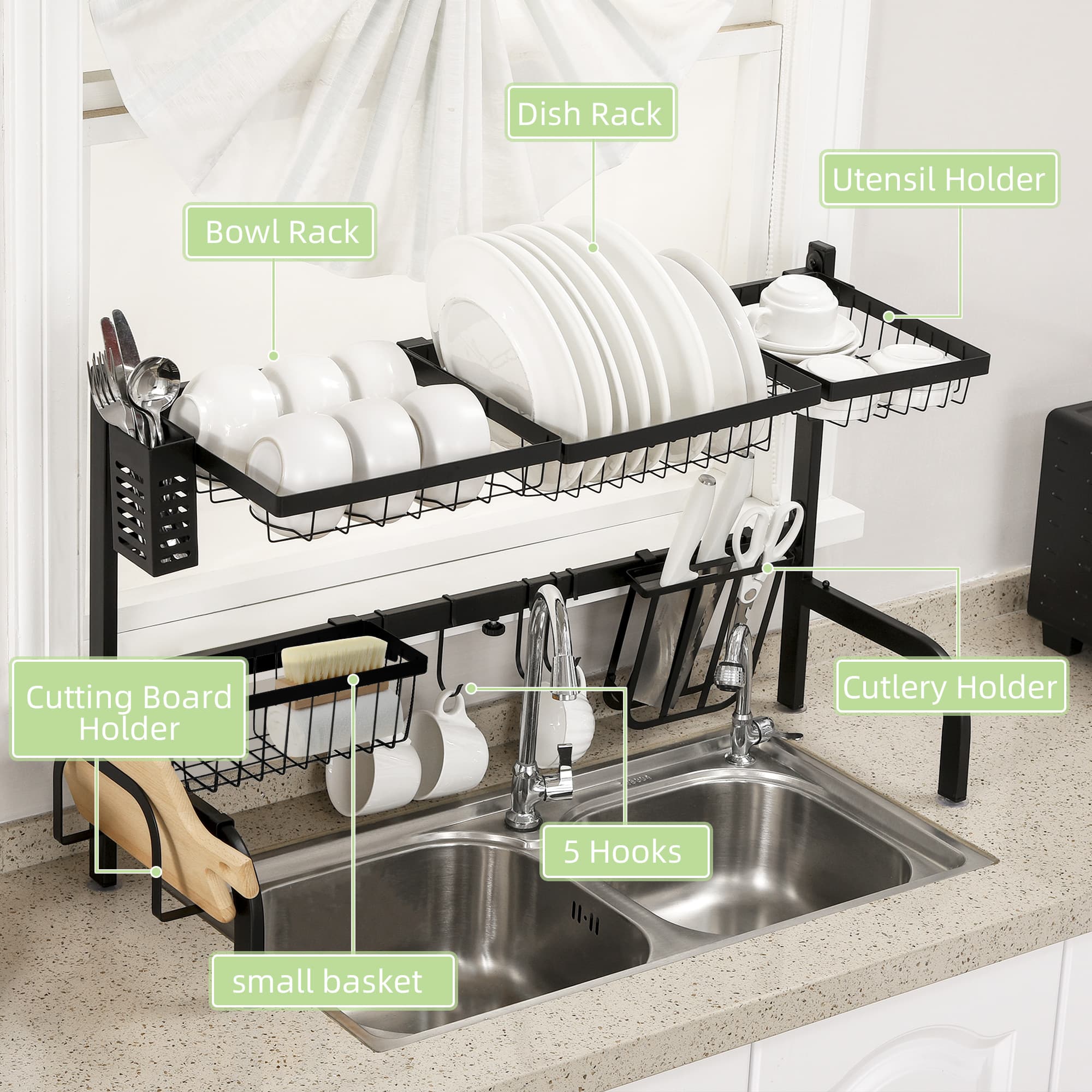 Free up worktop space with an over-sink dish rack - image 8