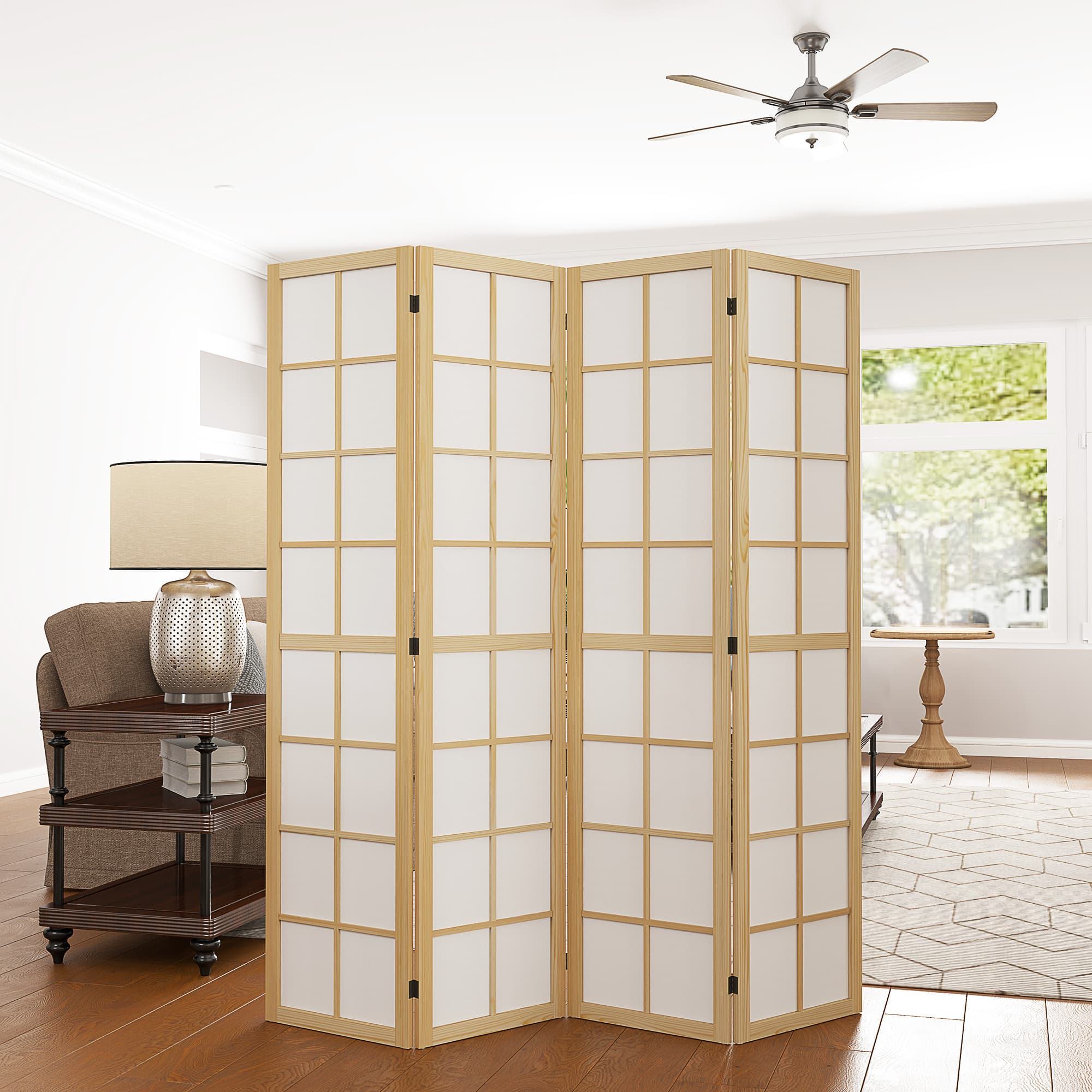 Transform Your Space with this 4-Panel Pine Room Divider - image 5