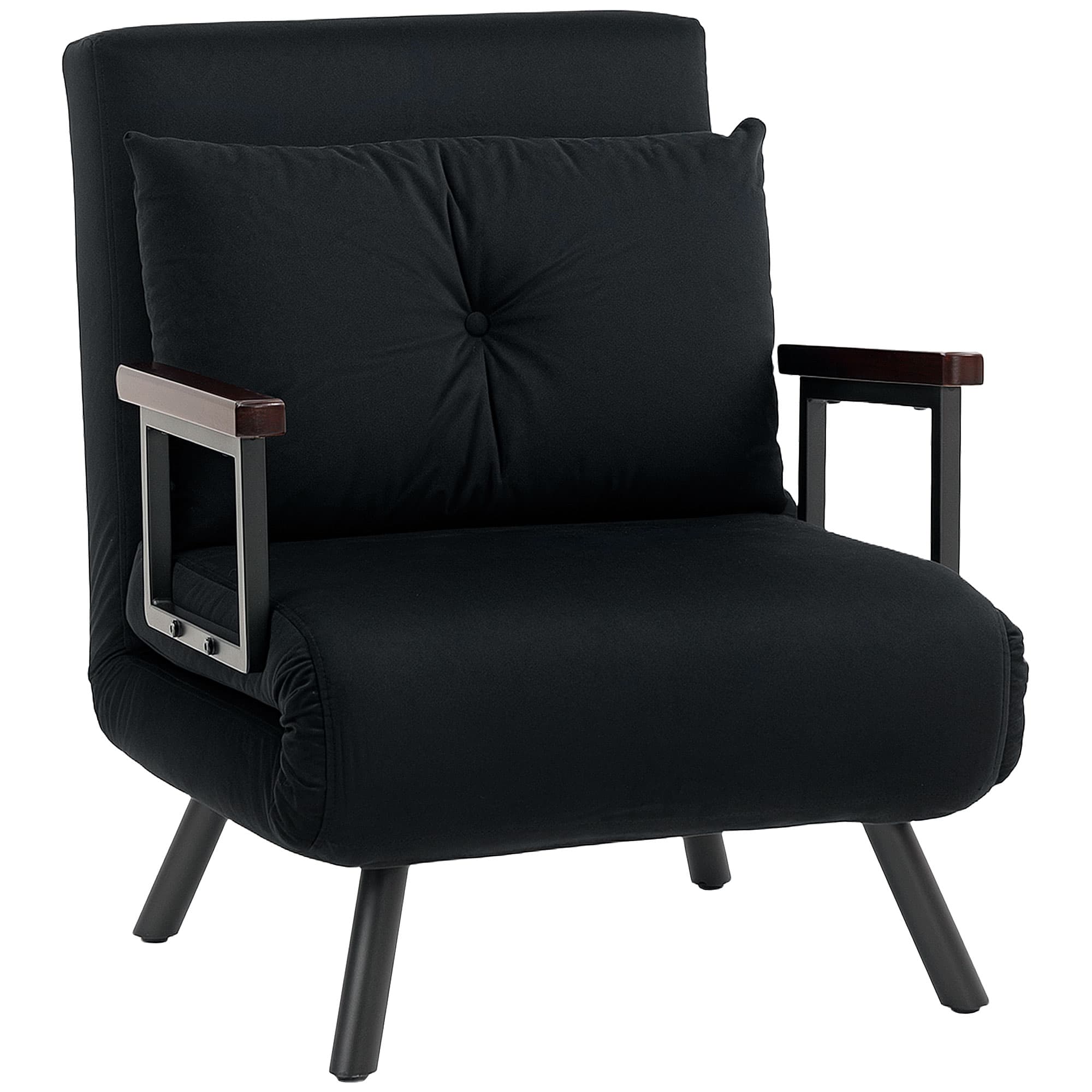Transform Your Space with this 4-in-1 Velvet Chair Bed - Black