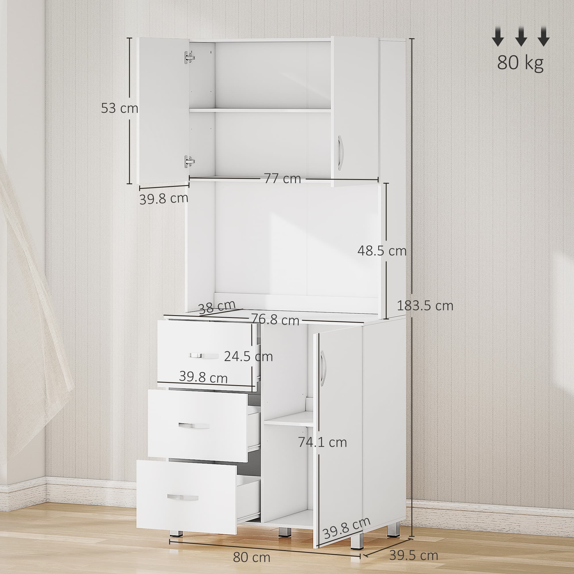 Transform Your Space with this 183cm White Kitchen Cupboard - image 5