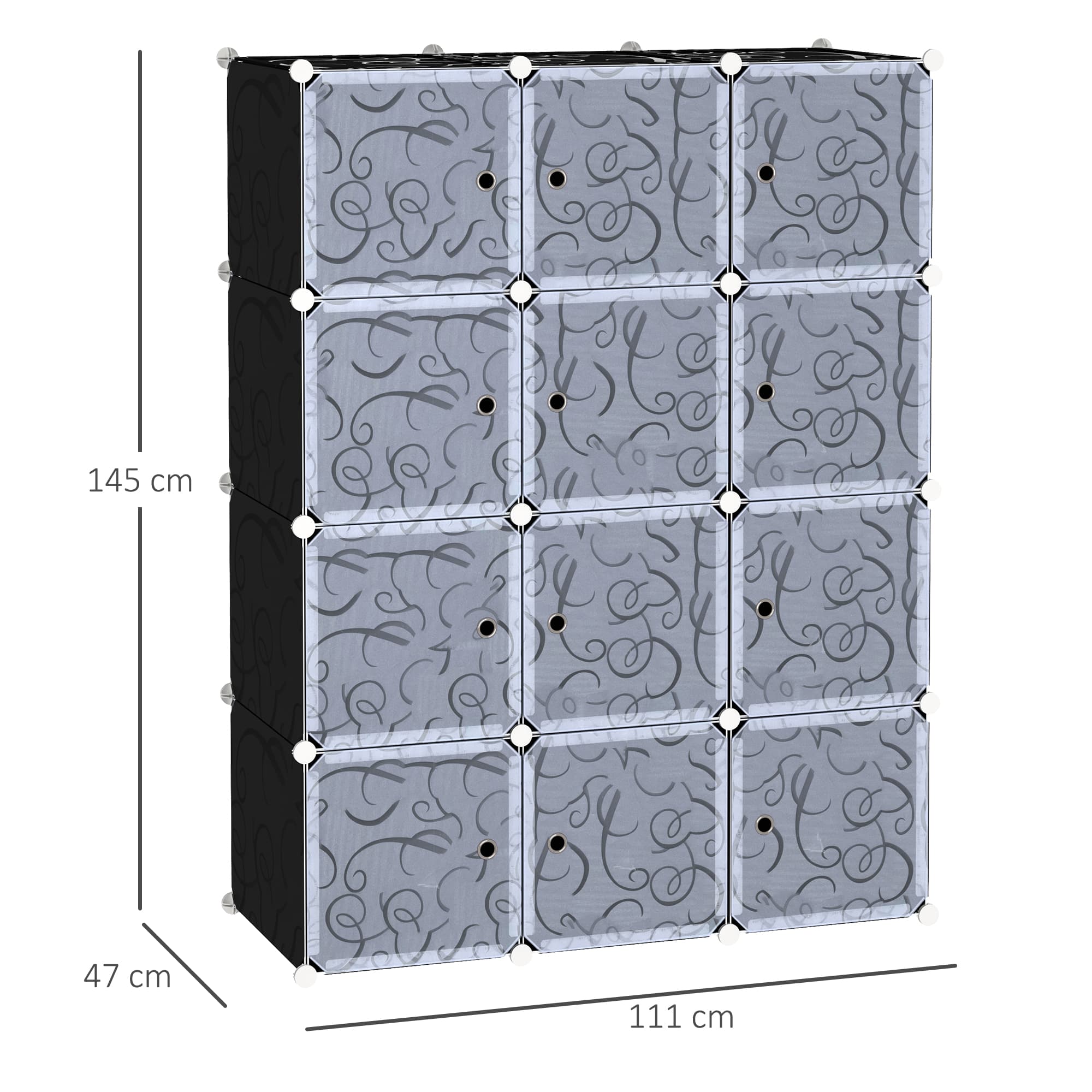 Modular 12-Cube Wardrobe with Hanging Rails for Space-Saving Storage - image 7