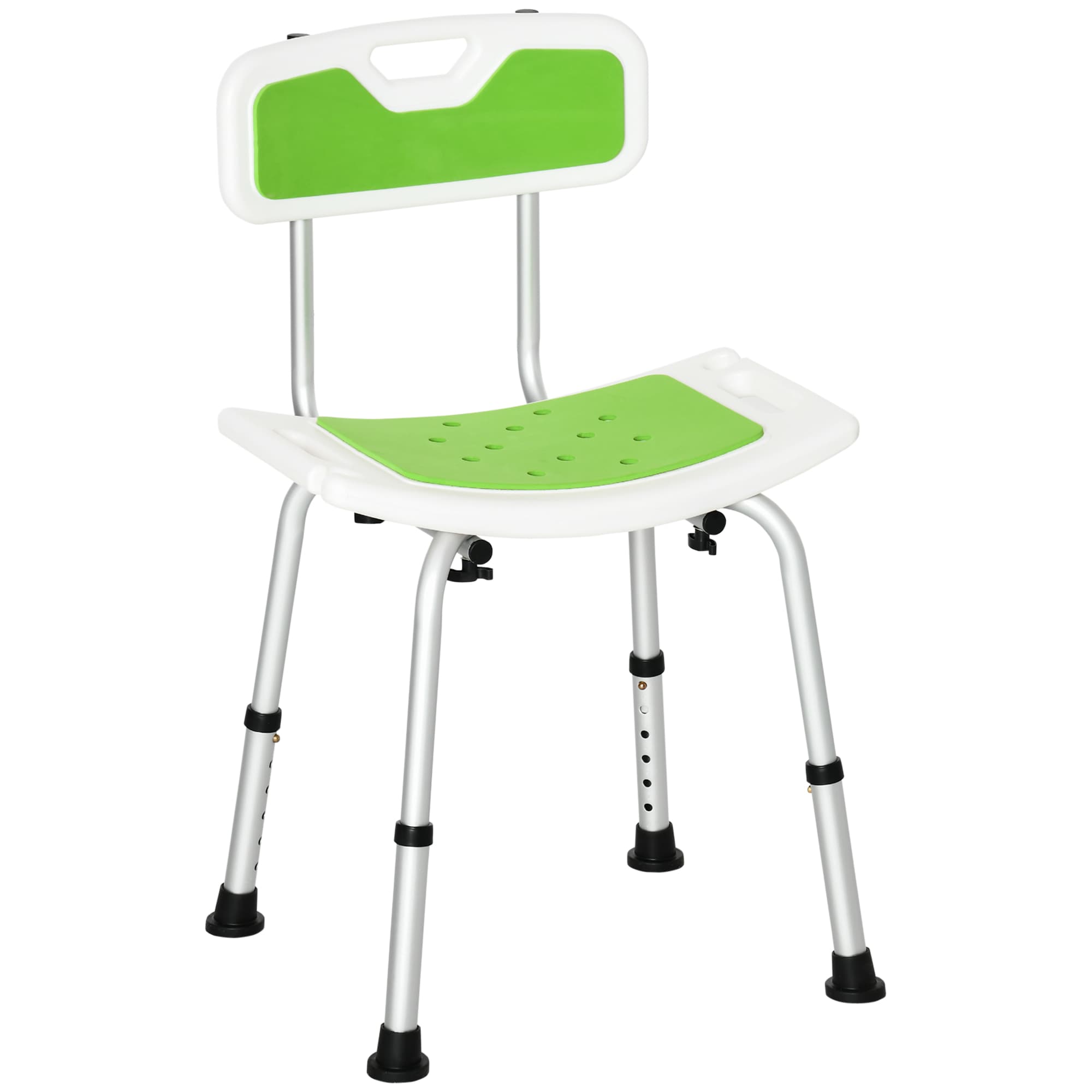 Supportive Green Shower Chair with Adjustable Height - image 8