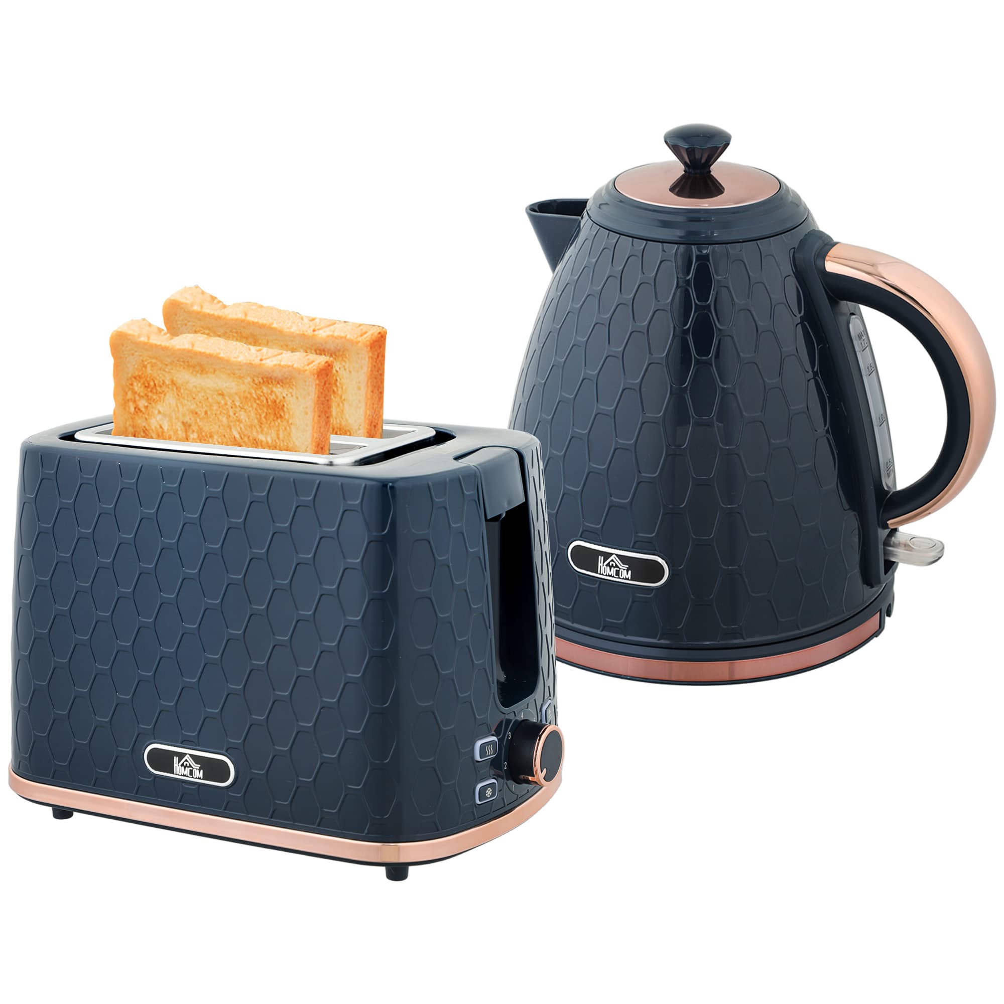 Matching Navy Kettle and 2-Slice Toaster with Copper Trim - image 8