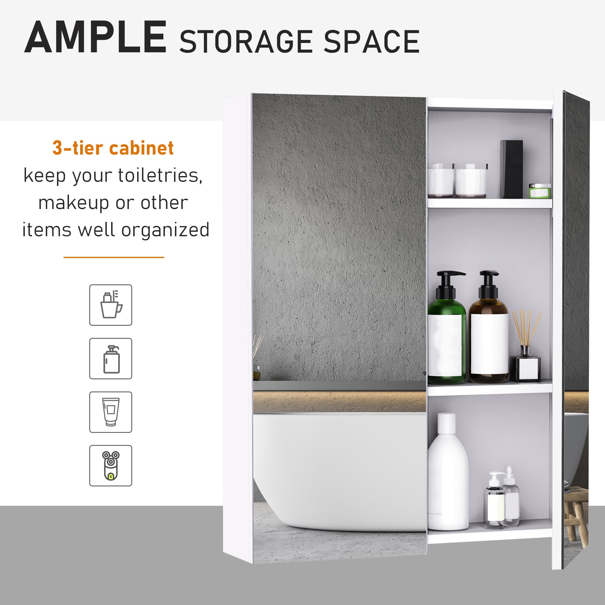 Transform Your Bathroom With This White Double Mirror Cabinet - image 2