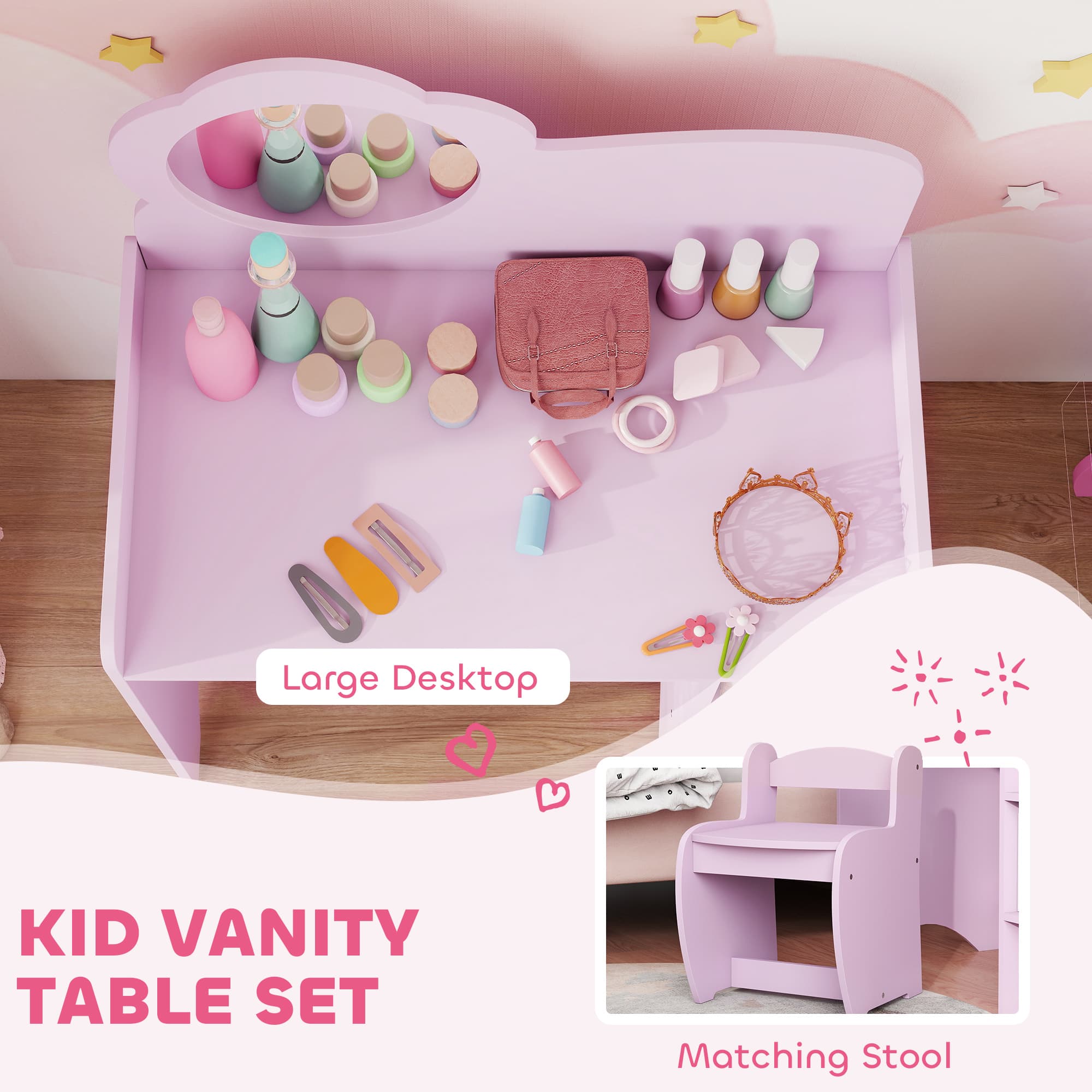 Transform Playtime with this Purple Kids Dressing Table Set - image 2