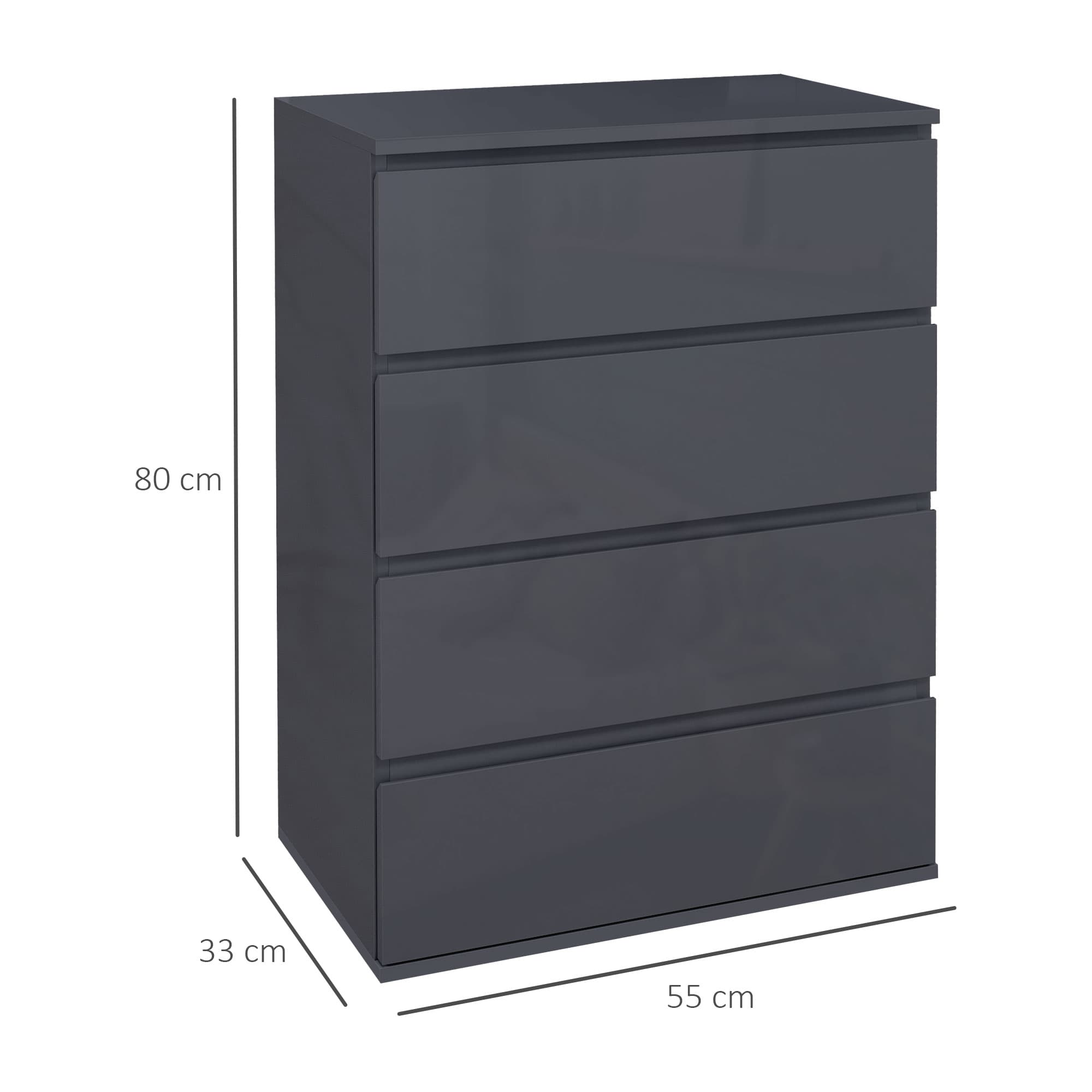 Transform Your Bedroom with this Sleek Grey 4-Drawer Chest - image 5