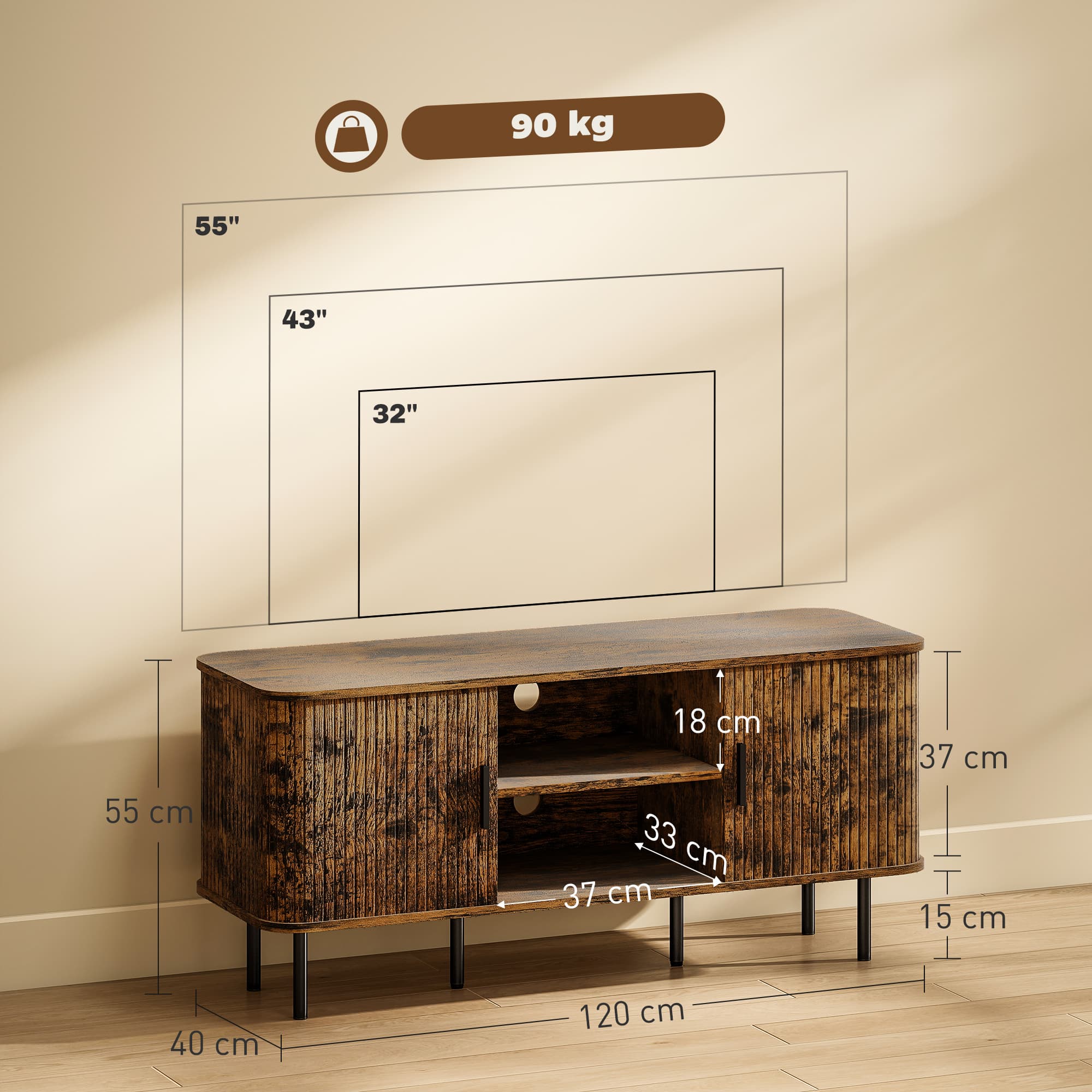 Transform Your Living Room With This Rustic Brown TV Unit - image 2