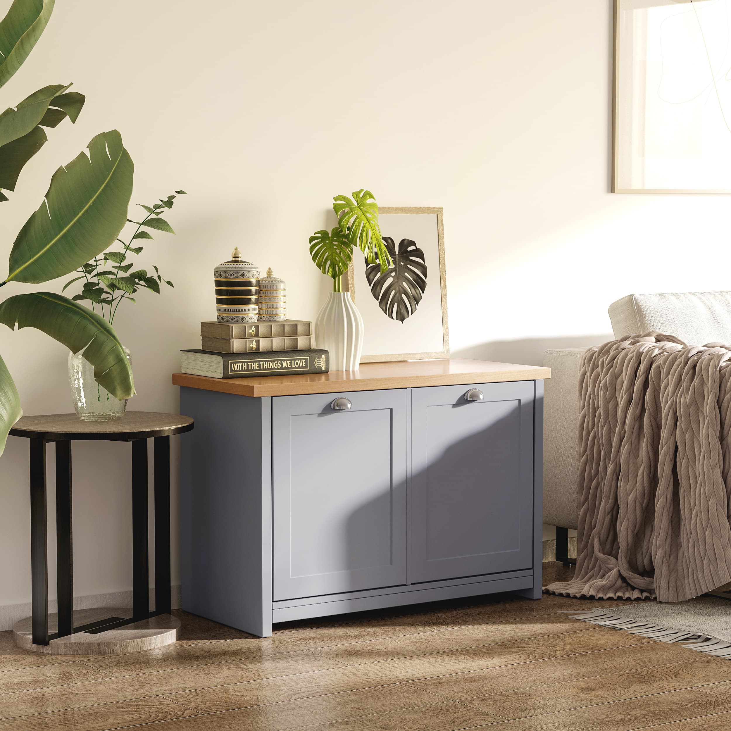 Transform Your Hallway with this Modern Grey Shoe Bench - image 2