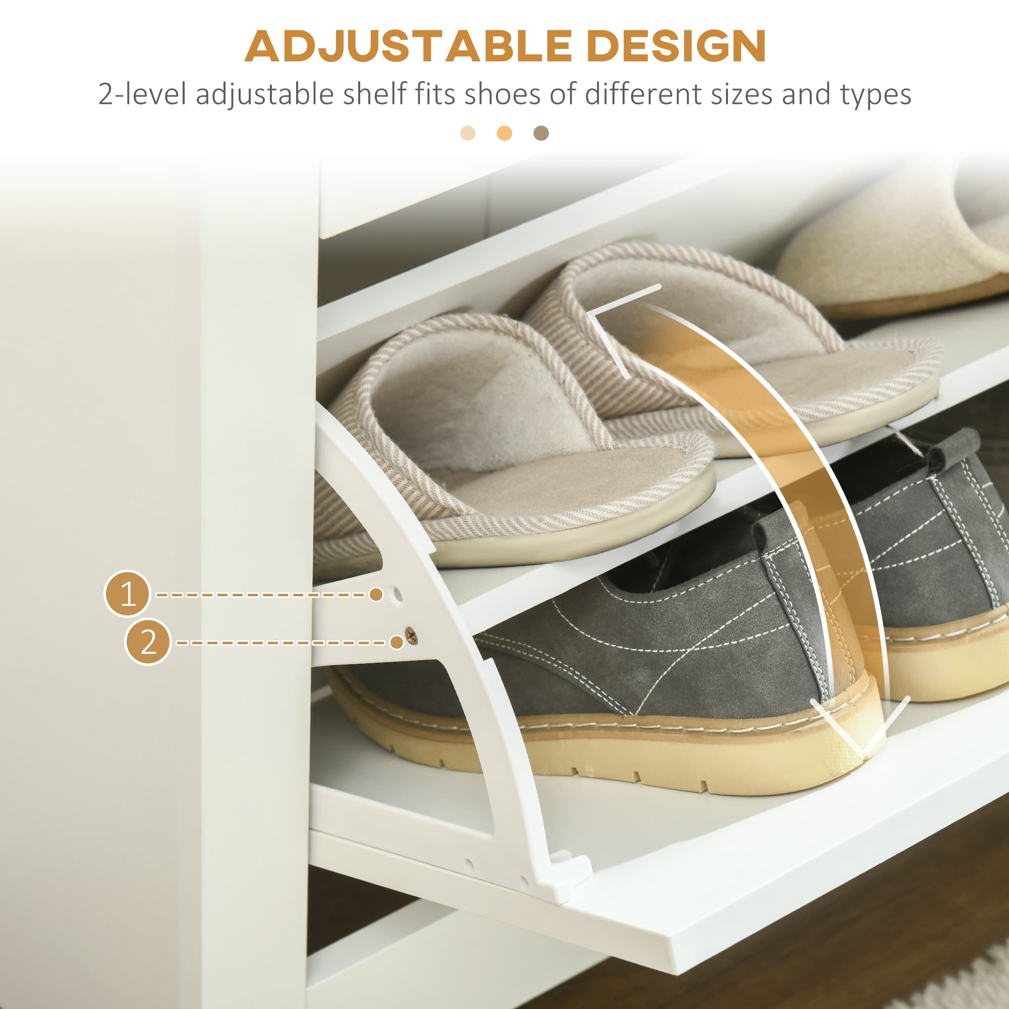 Effortless Hallway Storage: Slim White 3-Drawer Shoe Cabinet - image 4