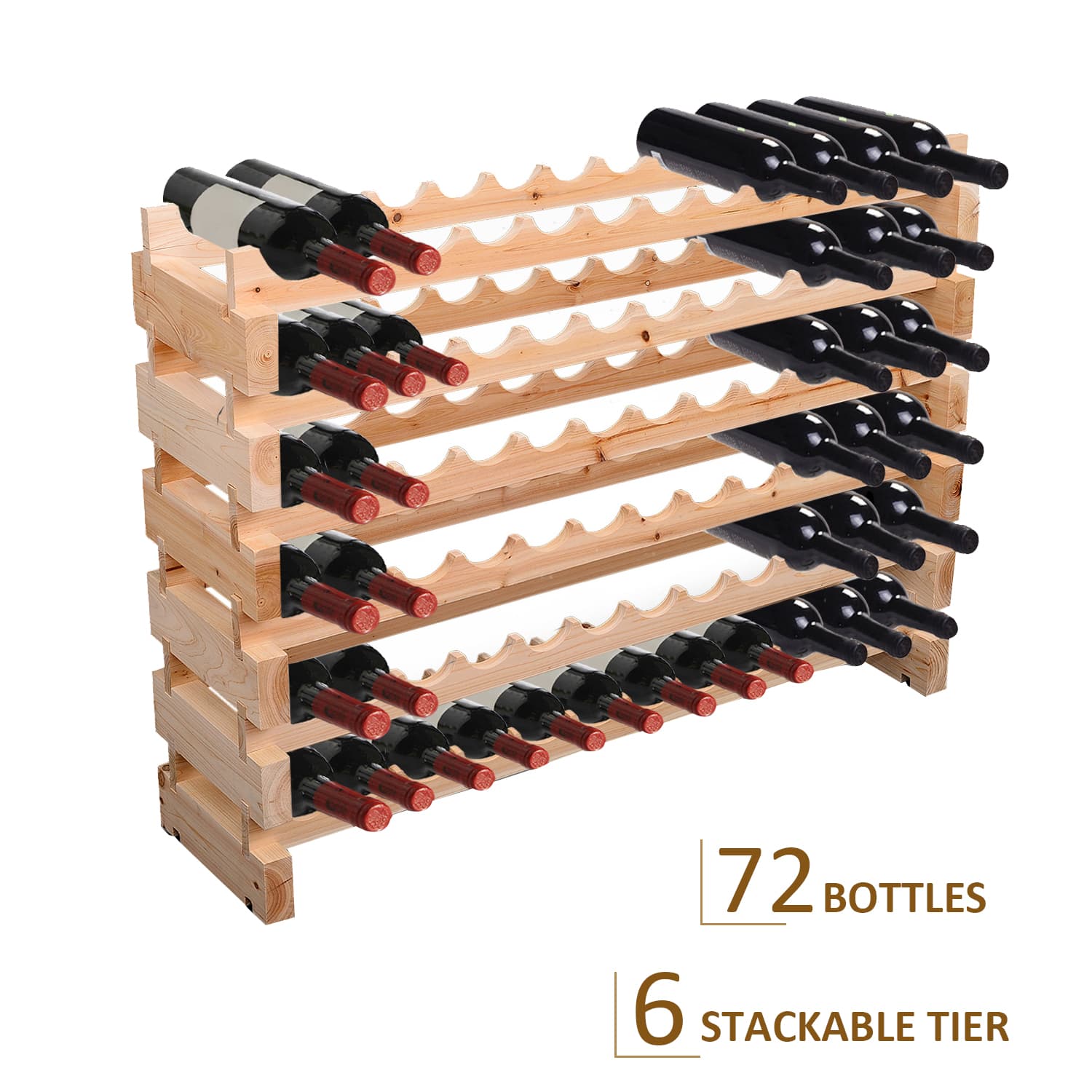 Transform Your Collection with this 72-Bottle Wooden Wine Rack - image 3