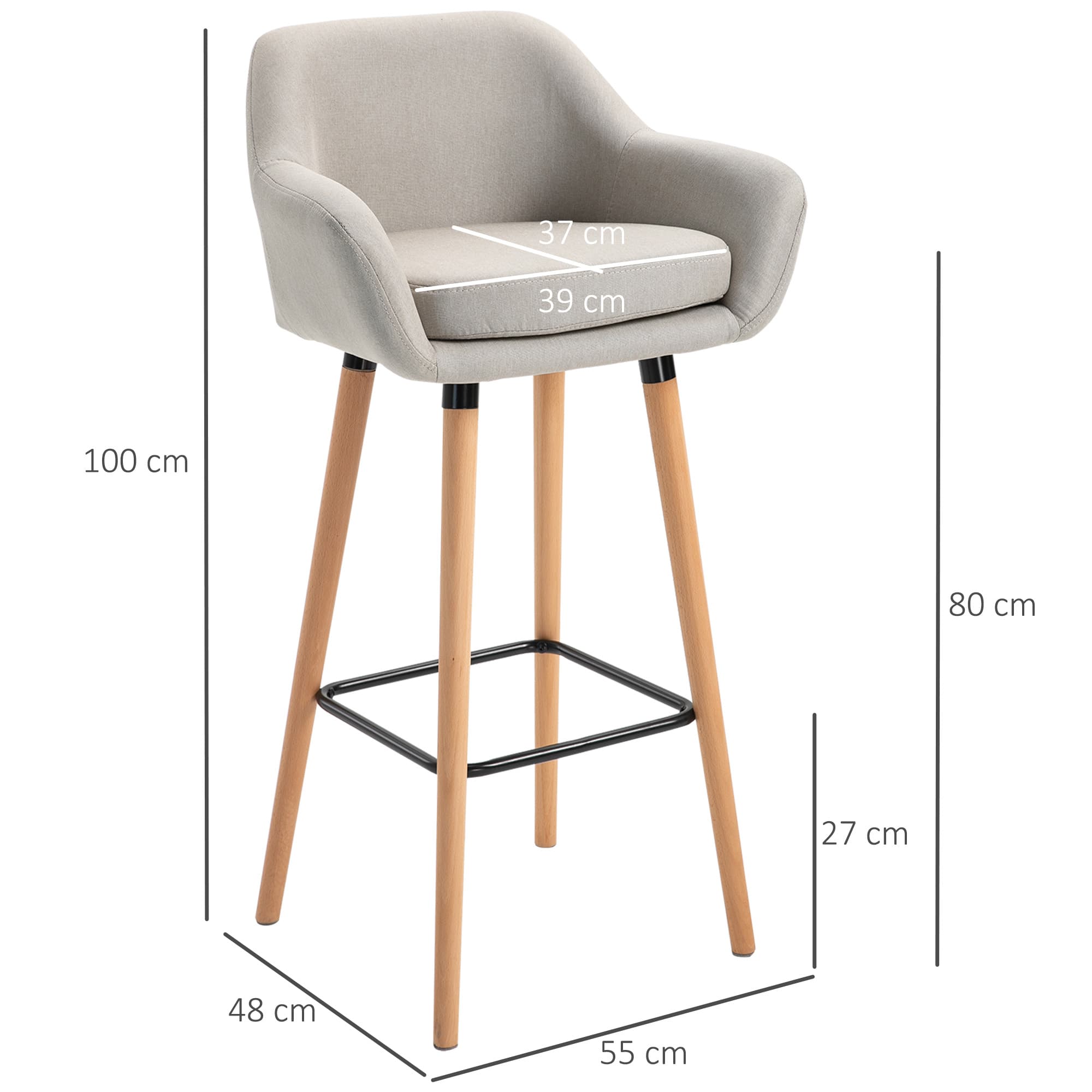 Premium Beige Linen Bar Stools for Effortless Elegance - image 3
