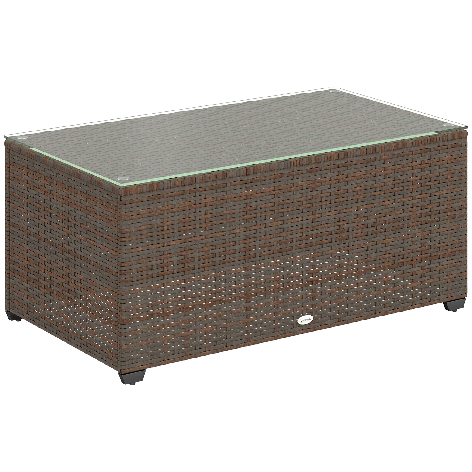 Transform Your Garden with this Rattan Glass-Top Table - Brown