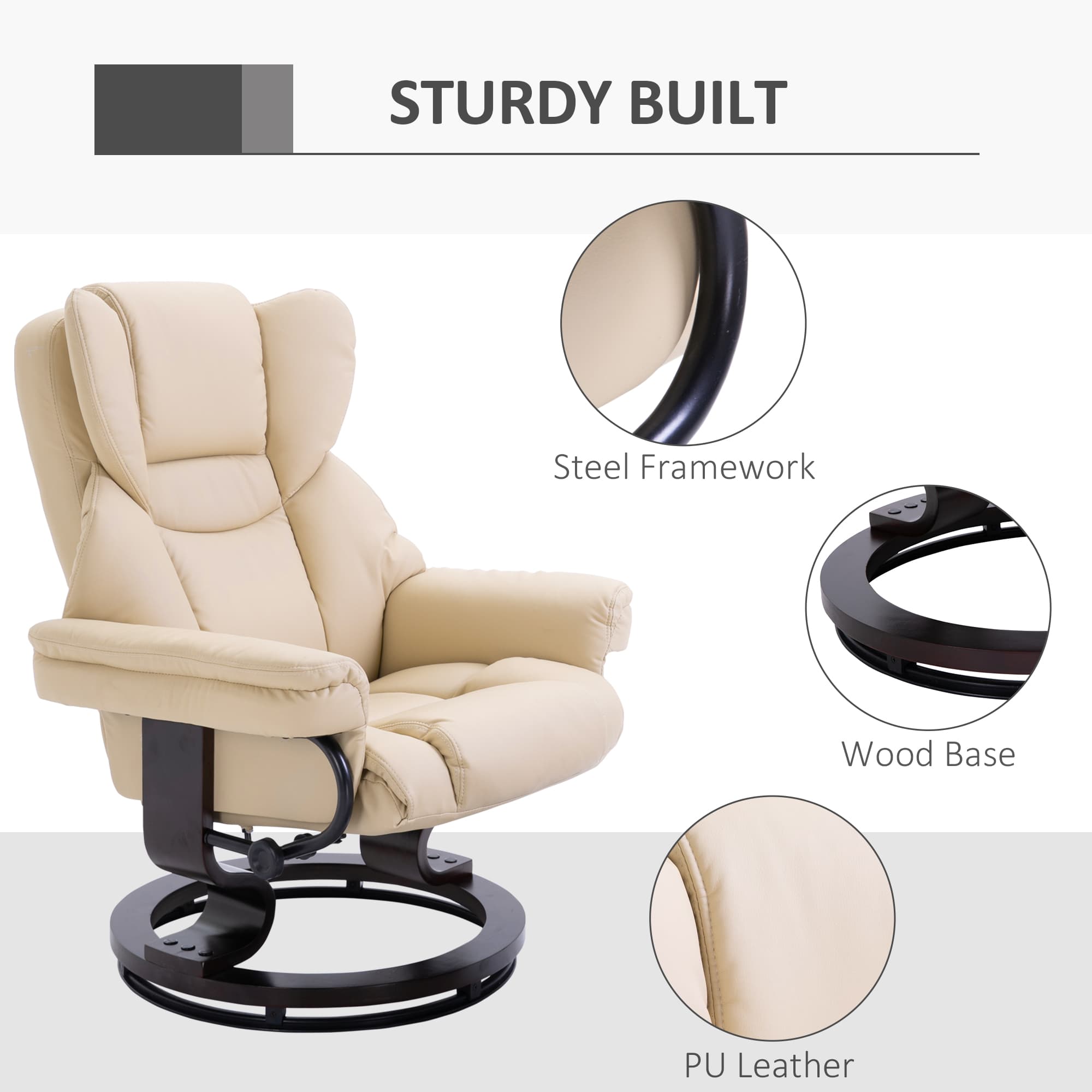 Transform Your Relaxation with this Cream Swivel Recliner - image 5