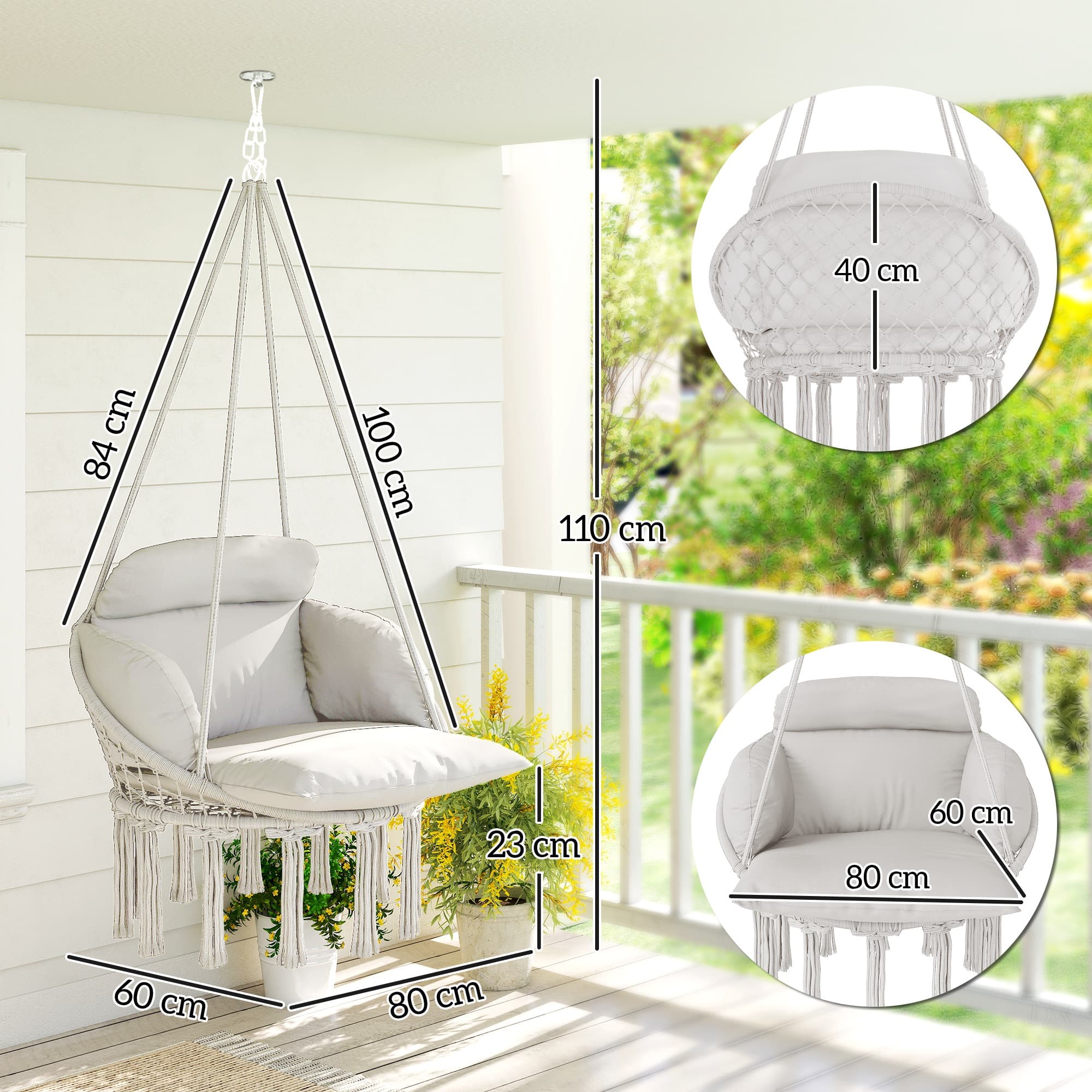 Transform Your Space with this Boho Cream Hanging Chair - image 4