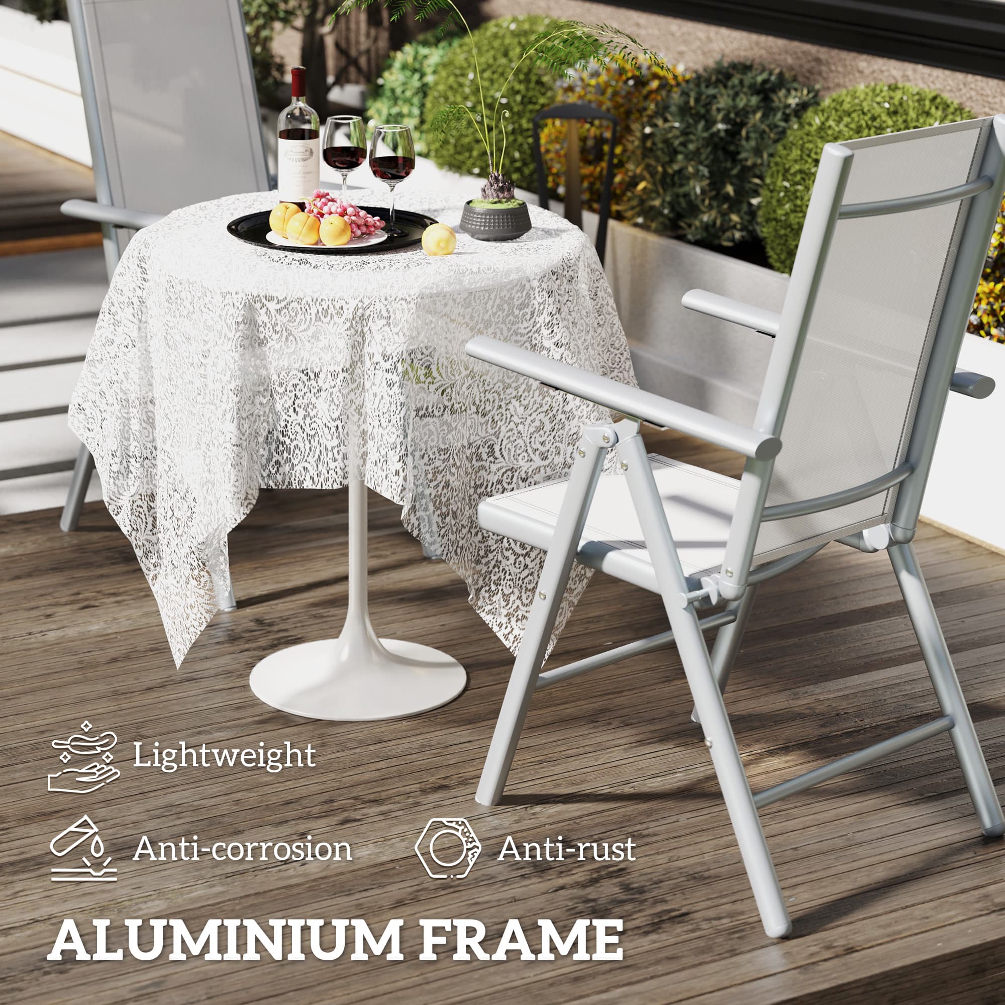 Effortless Comfort with Light Grey Folding Garden Chairs - image 5