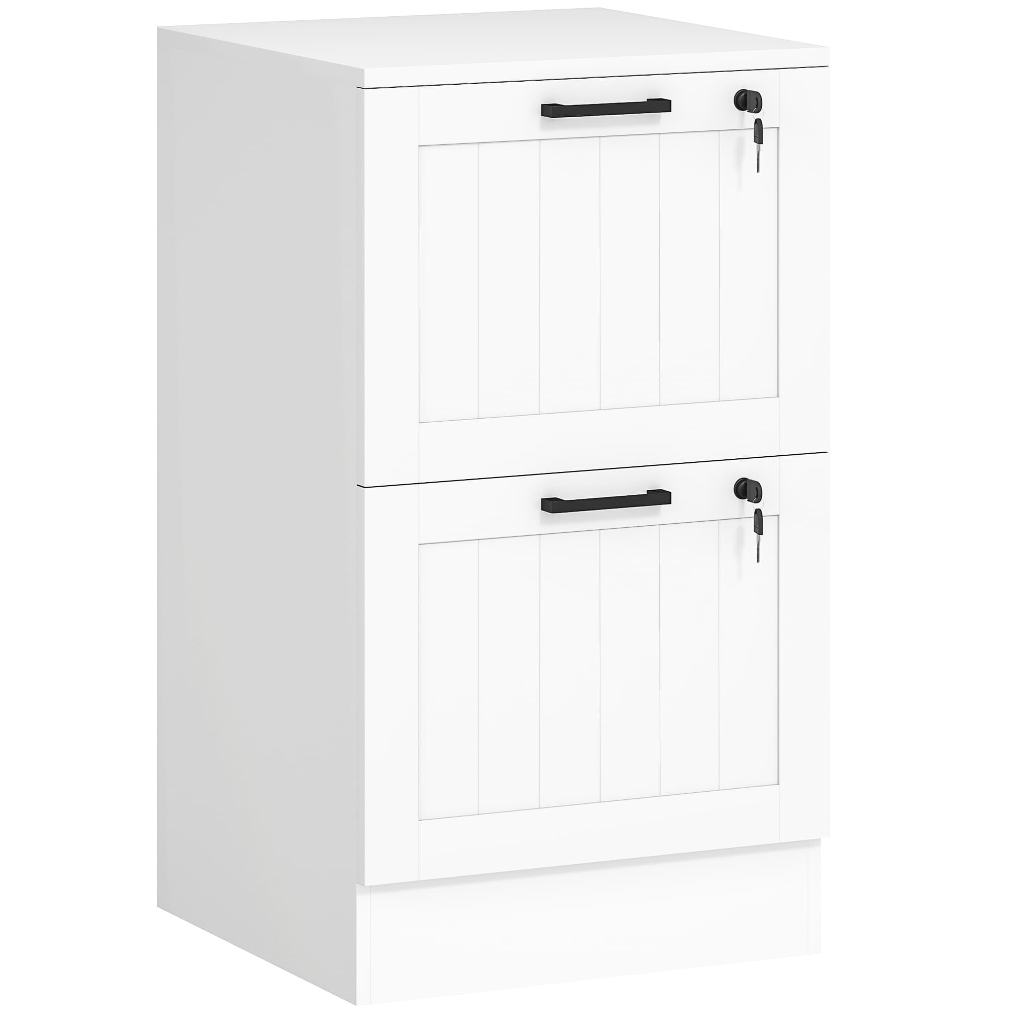 Transform Your Workspace with this Secure 2-Drawer Filing Cabinet - White