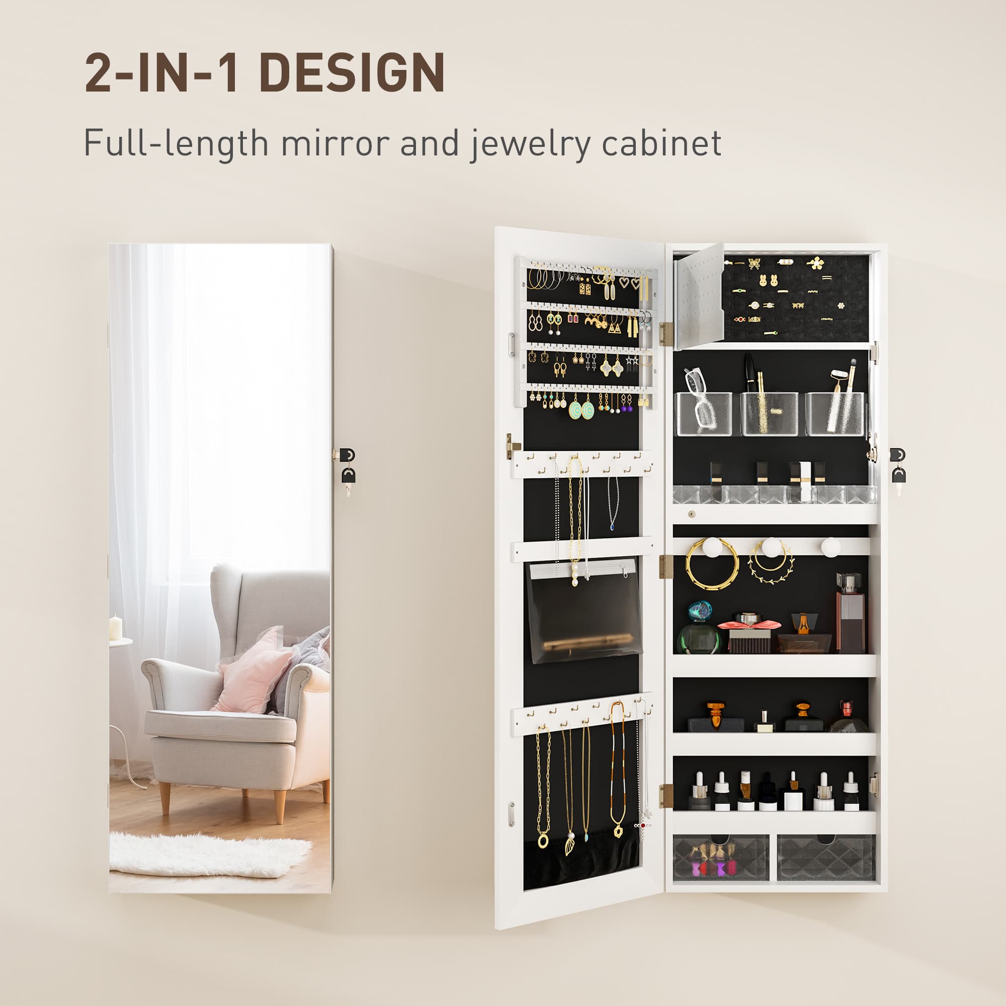 Transform Your Space with this LED Mirrored Jewellery Cabinet - image 4