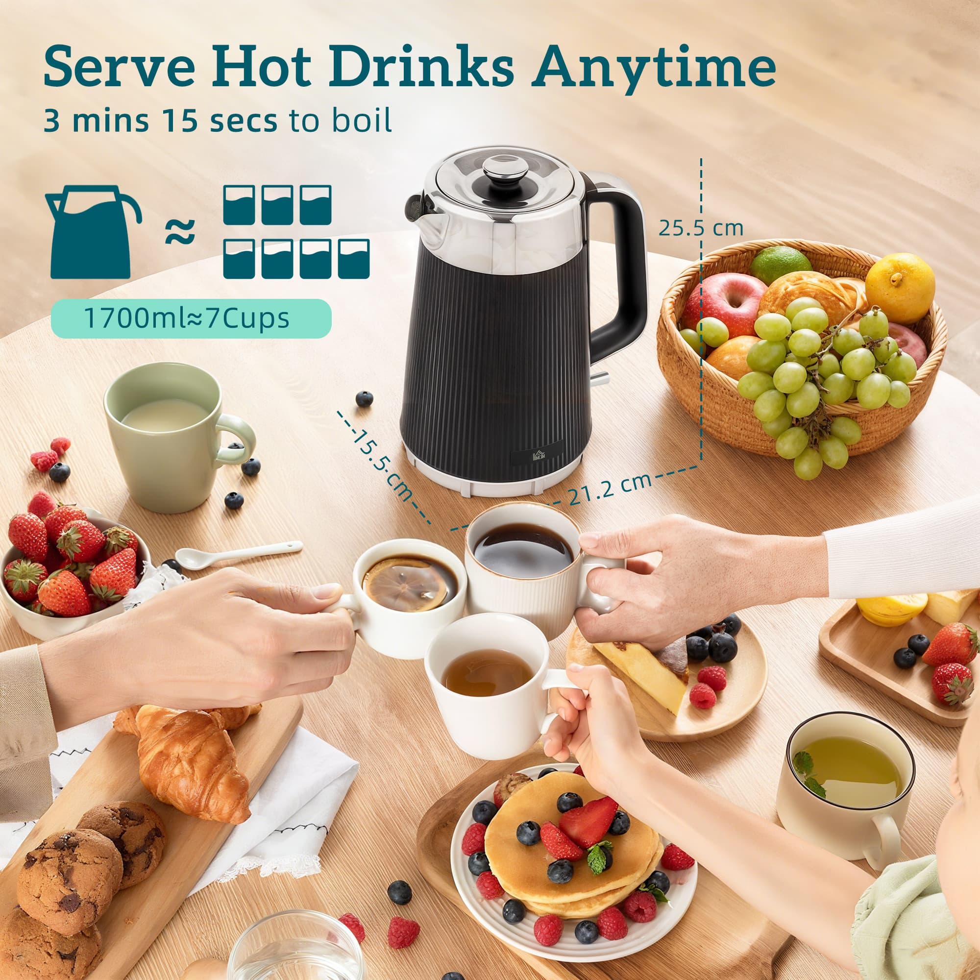 Effortless Mornings with this Premium Black Kettle & Toaster Set - image 2