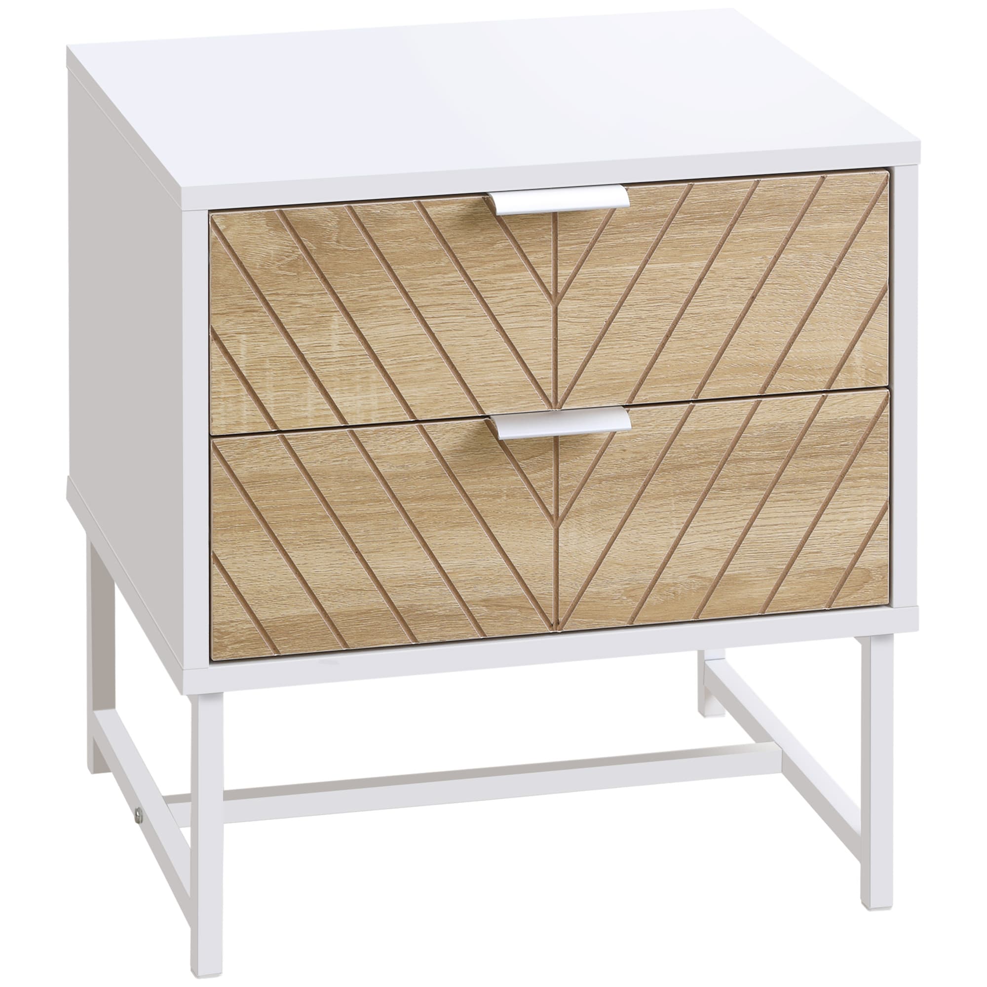 Transform Your Space with this Modern 2-Drawer Bedside Table - Multicolored