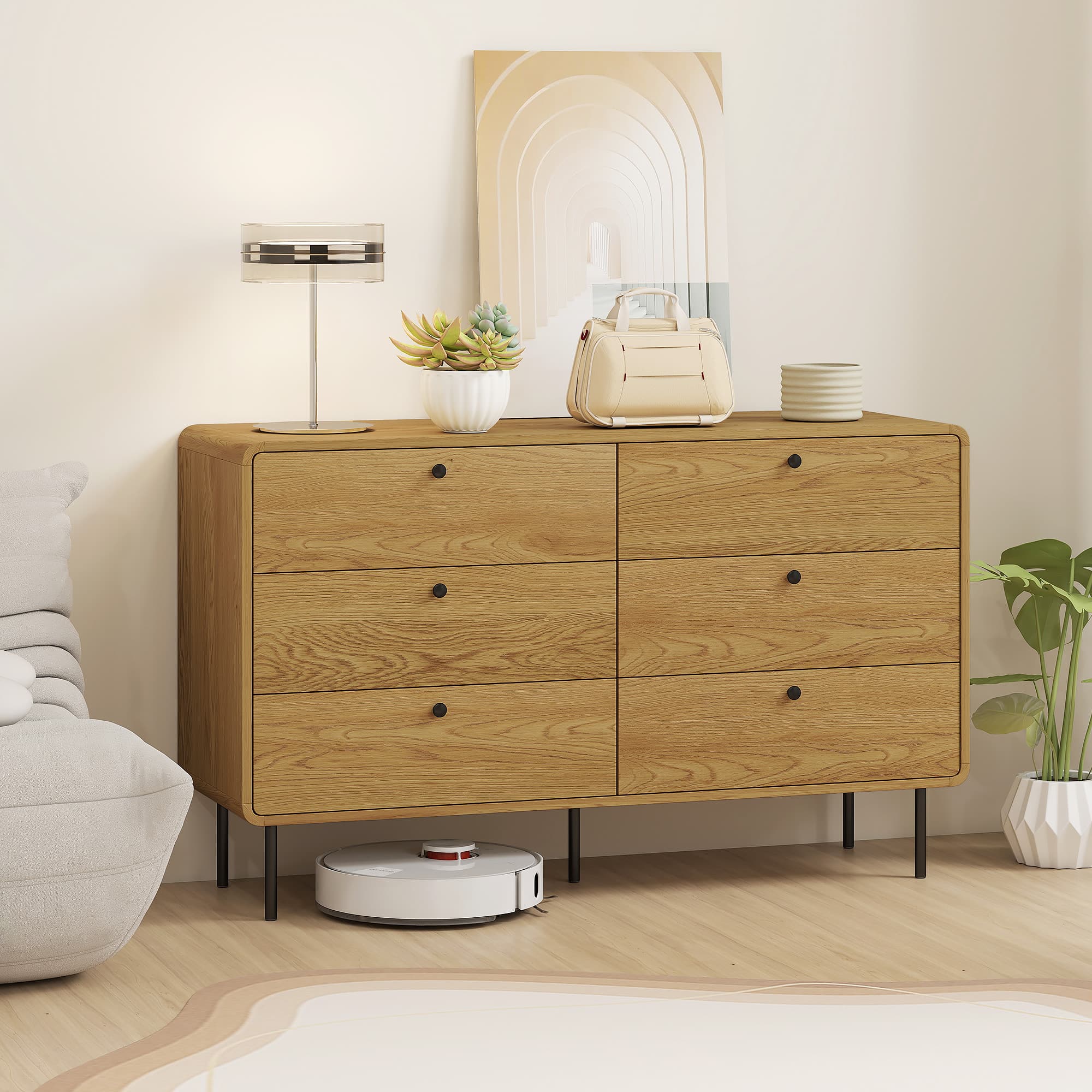 Transform Your Bedroom with this Modern Oak 6-Drawer Chest - image 3