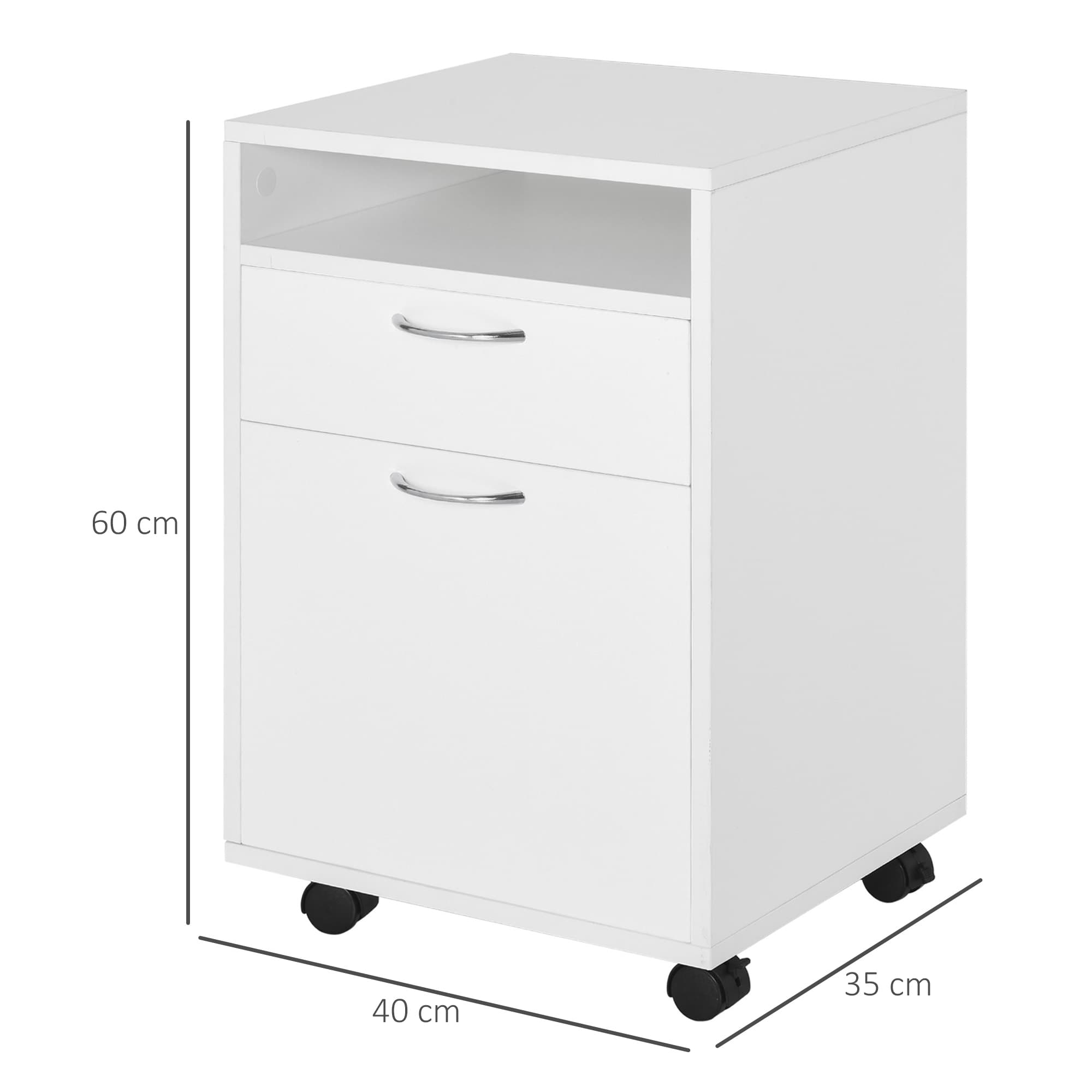 White Mobile Filing Cabinet For Home Office Storage - image 4