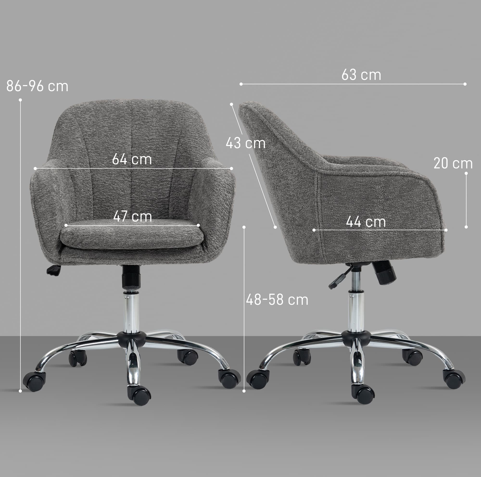 Grey Velvet-Feel Tub Office Chair for Effortless Comfort - image 2