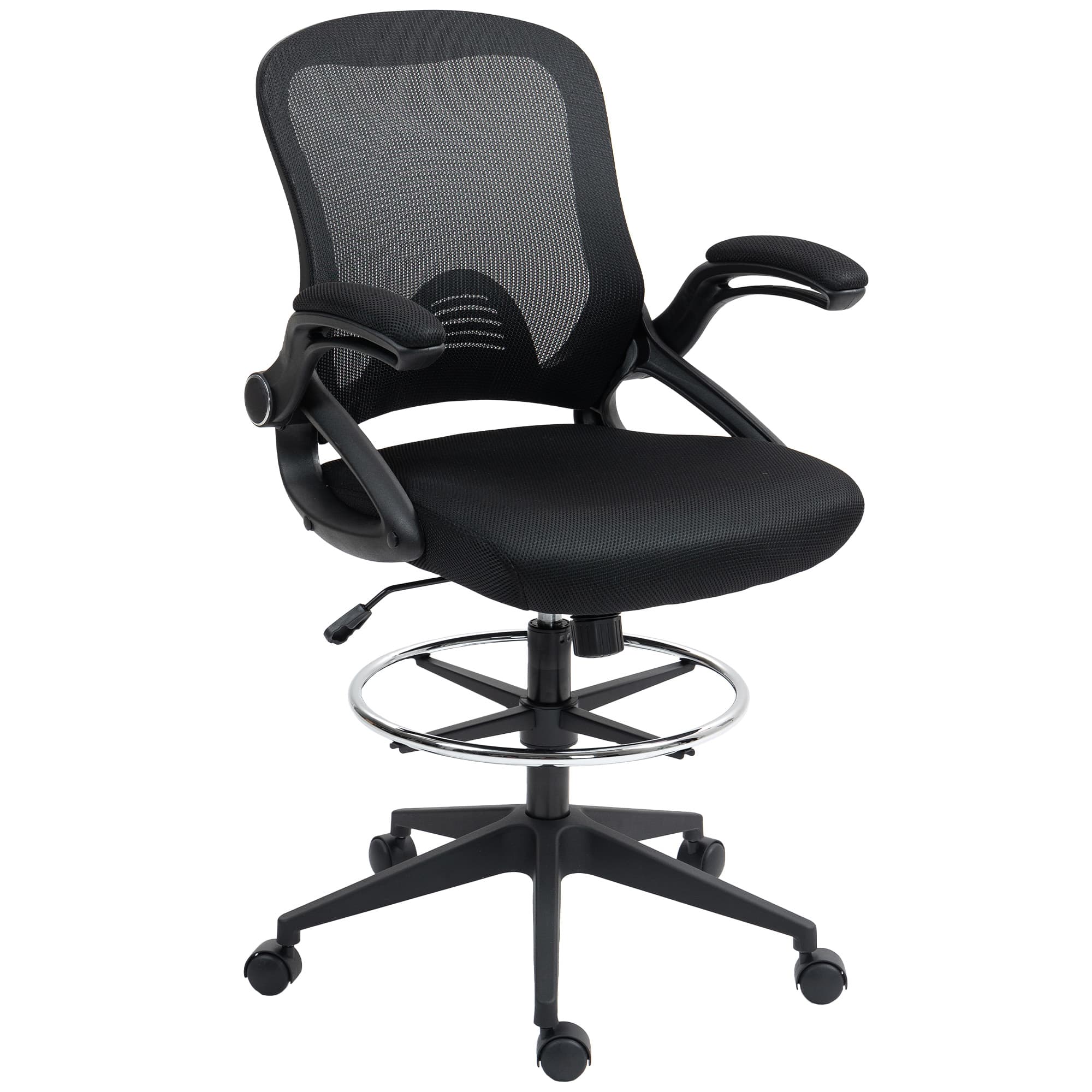 Transform Your Workspace with the Vinsetto Drafting Chair - Black