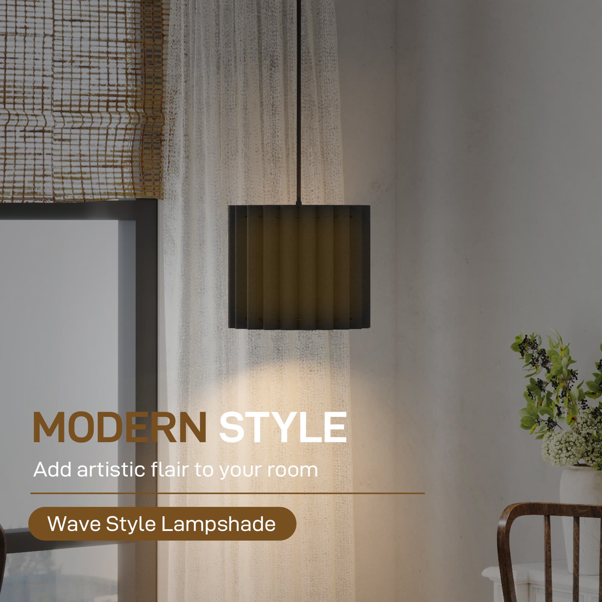 Black Linen Pendant Light for Soft Room Lighting - image 1