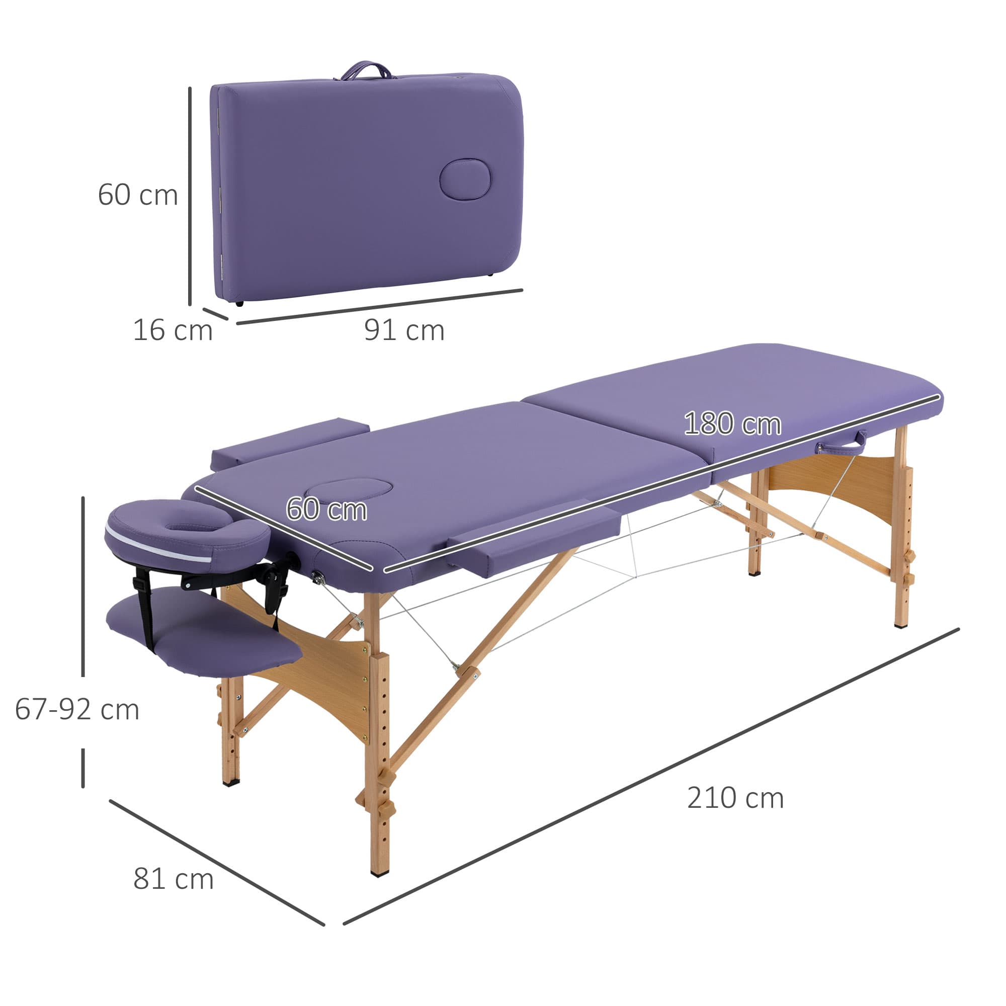 Premium Portable Purple Massage Bed for Effortless Treatments - image 5