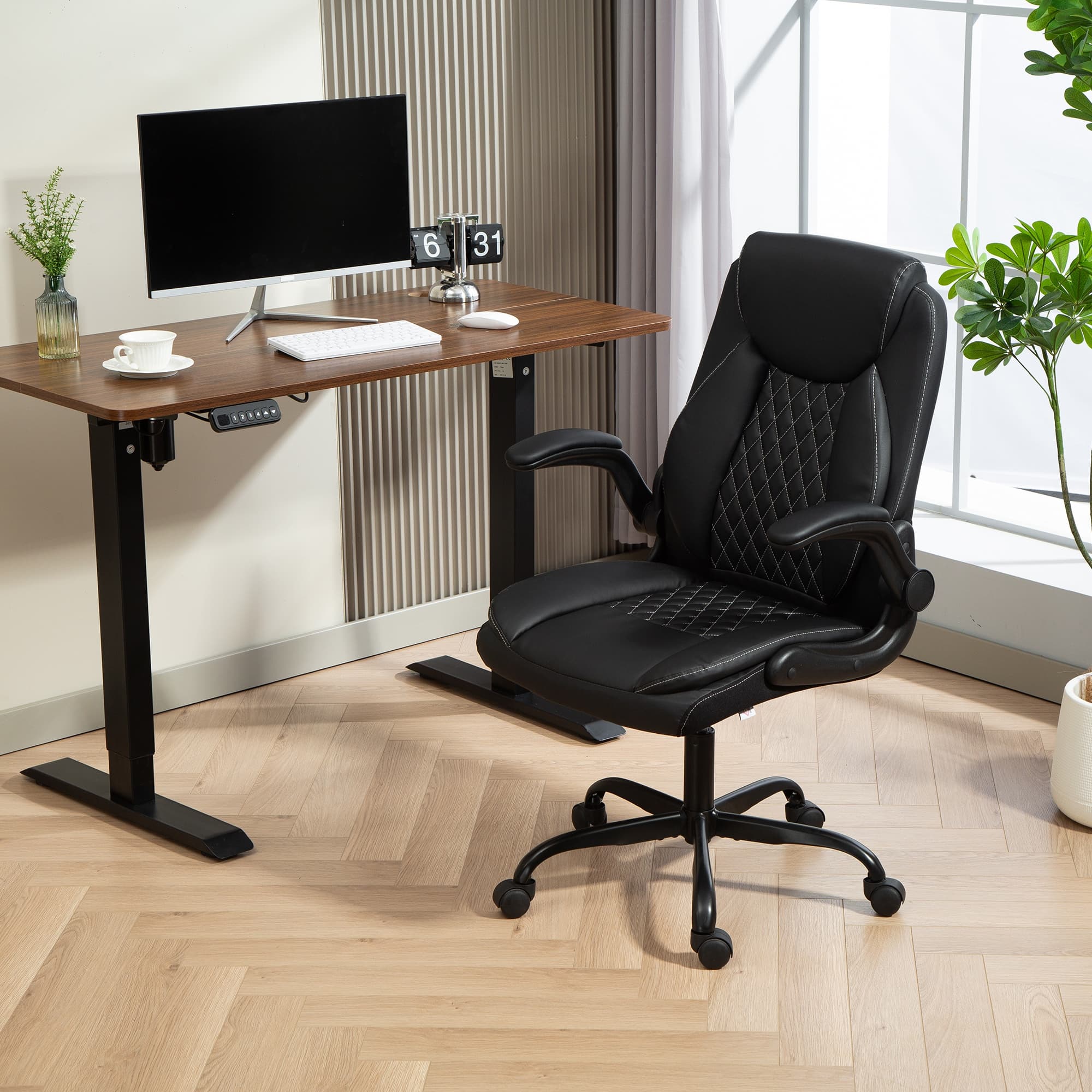 Premium Black Faux Leather Office Chair for All-Day Comfort - image 4