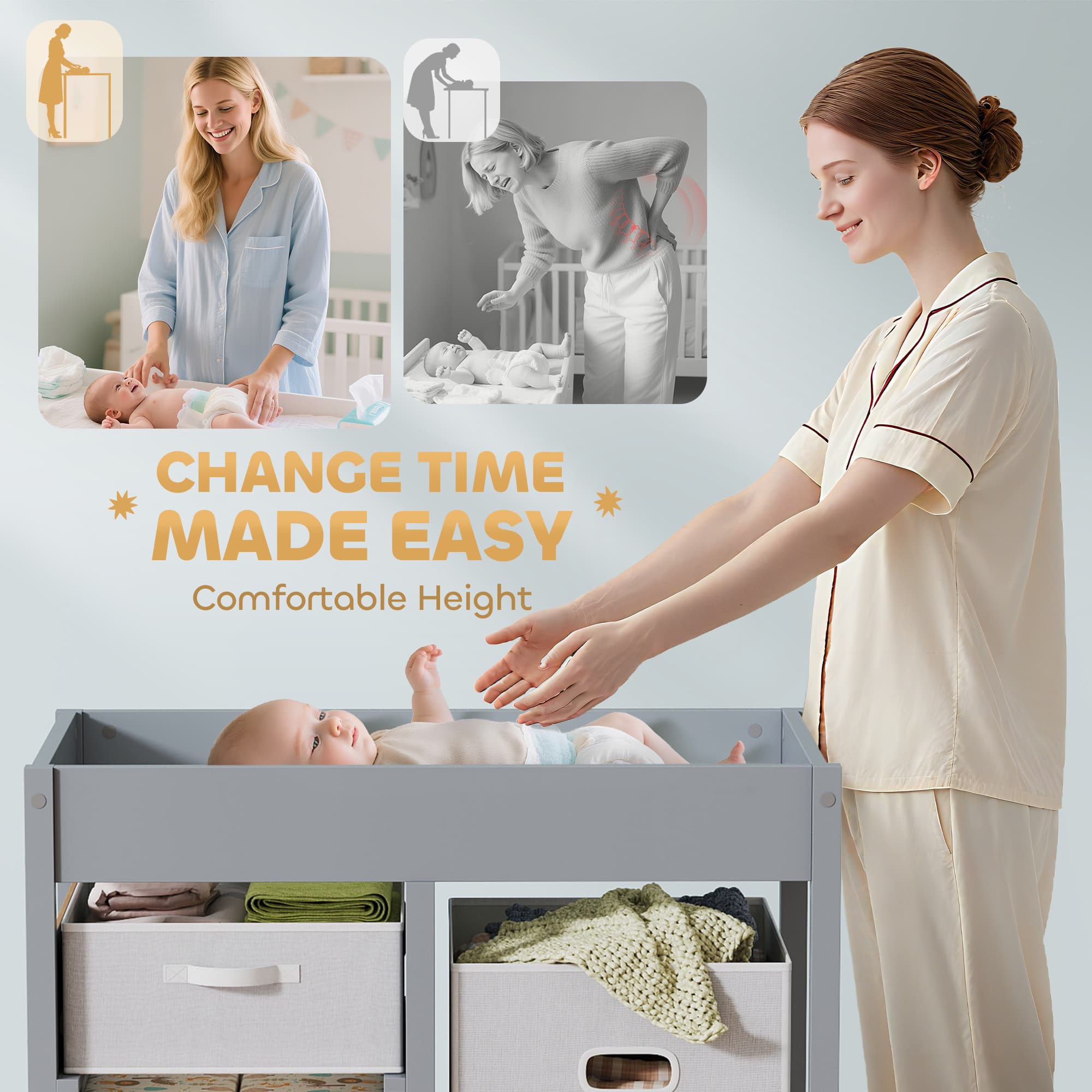 Effortless Nappy Changes with Our Grey 4-Drawer Unit - image 2