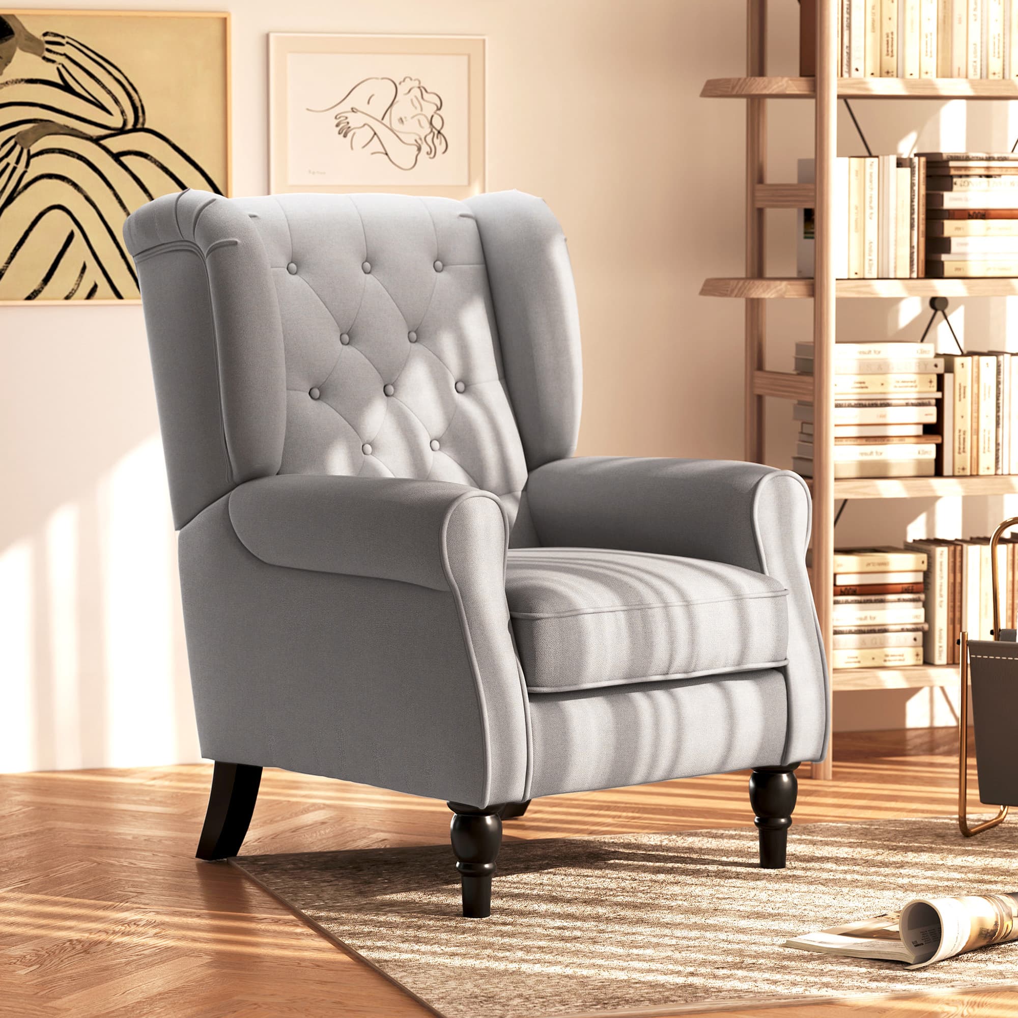 Transform Your Space With This Grey Retro Wingback Armchair - image 4