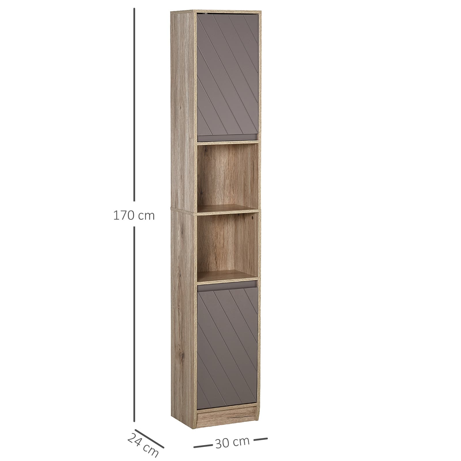 Transform Small Spaces with this Slim Grey & Oak Bathroom Cabinet - image 3