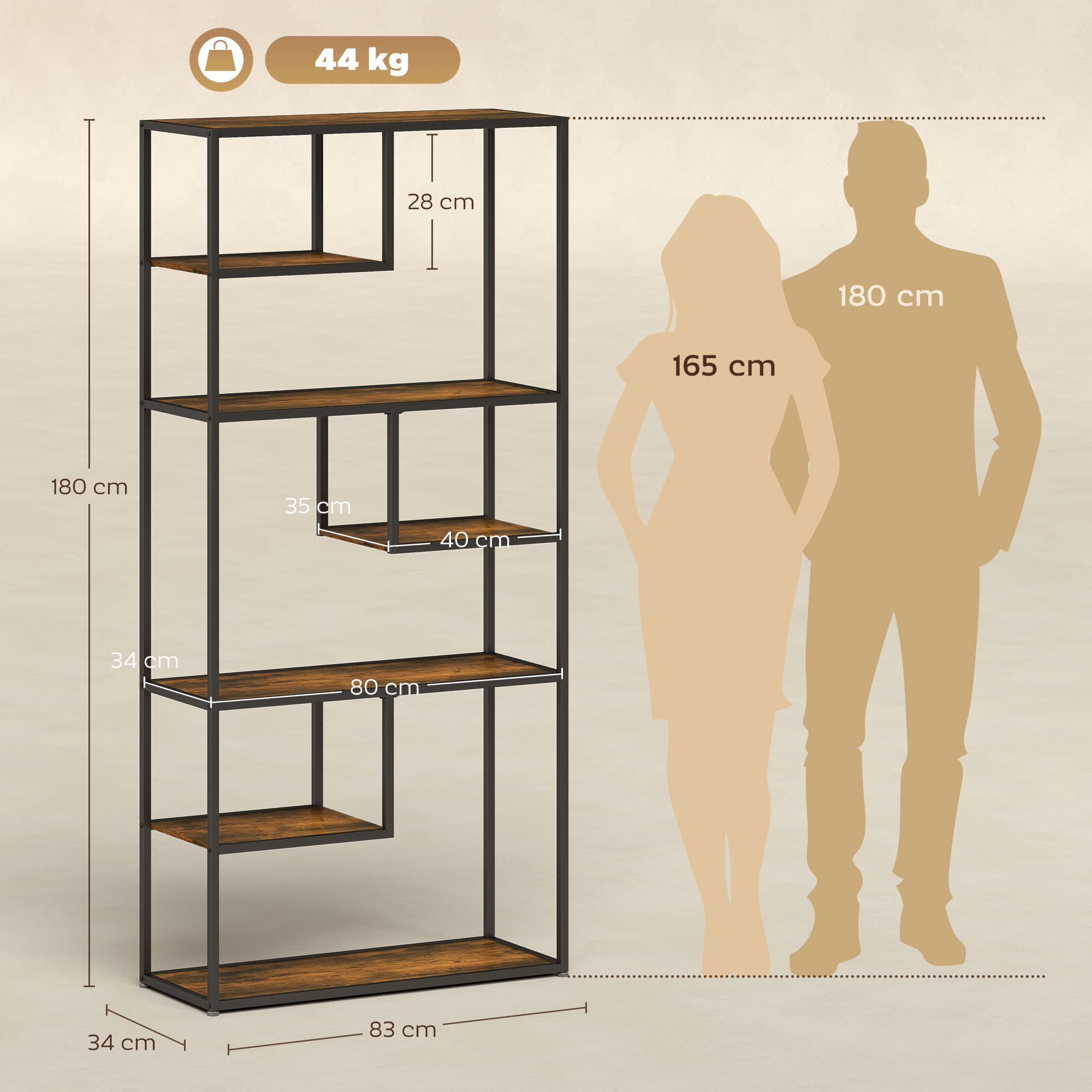 Transform Your Space with this 6-Tier Industrial Bookcase - image 1