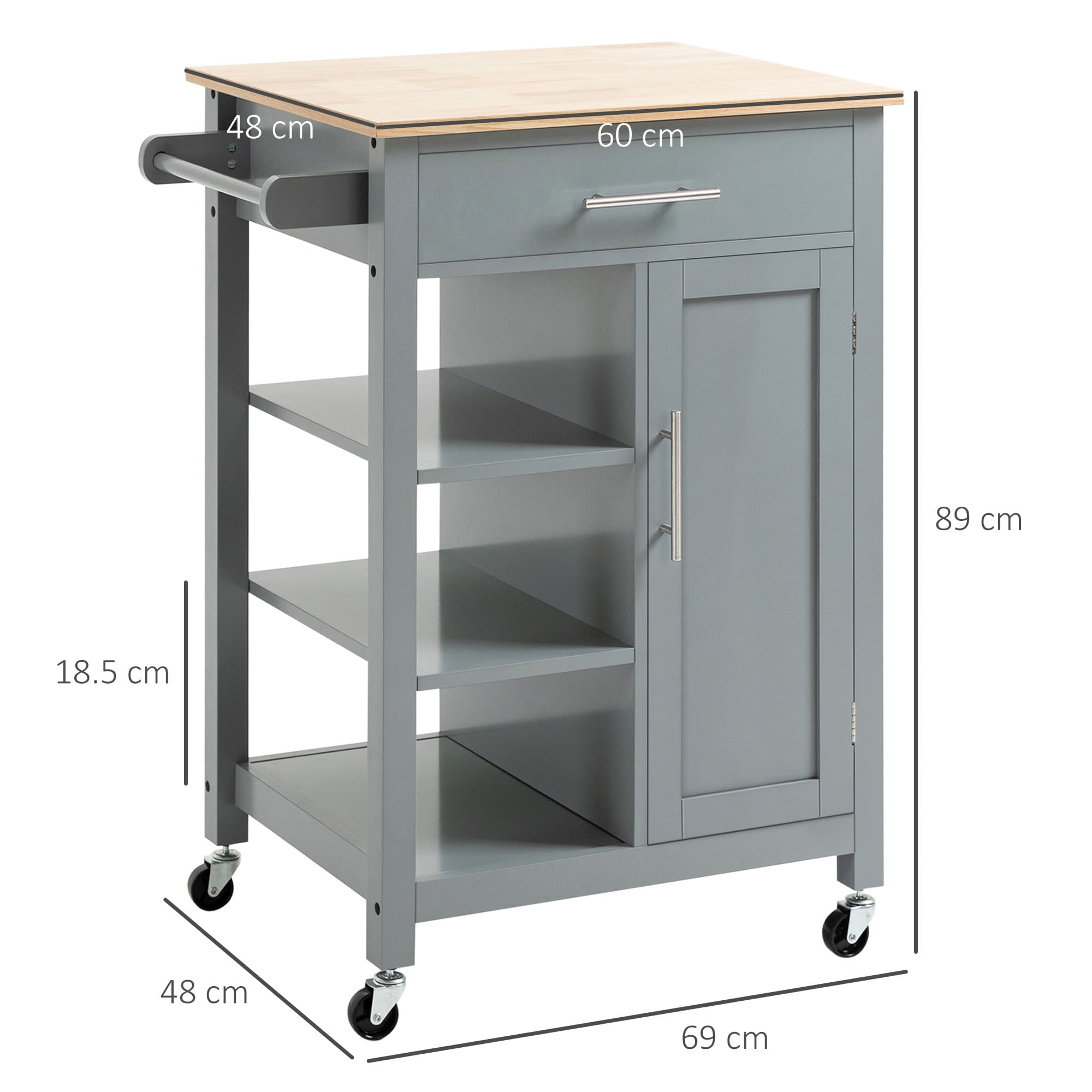 Effortless Kitchen Storage with this Premium Grey Trolley - image 5