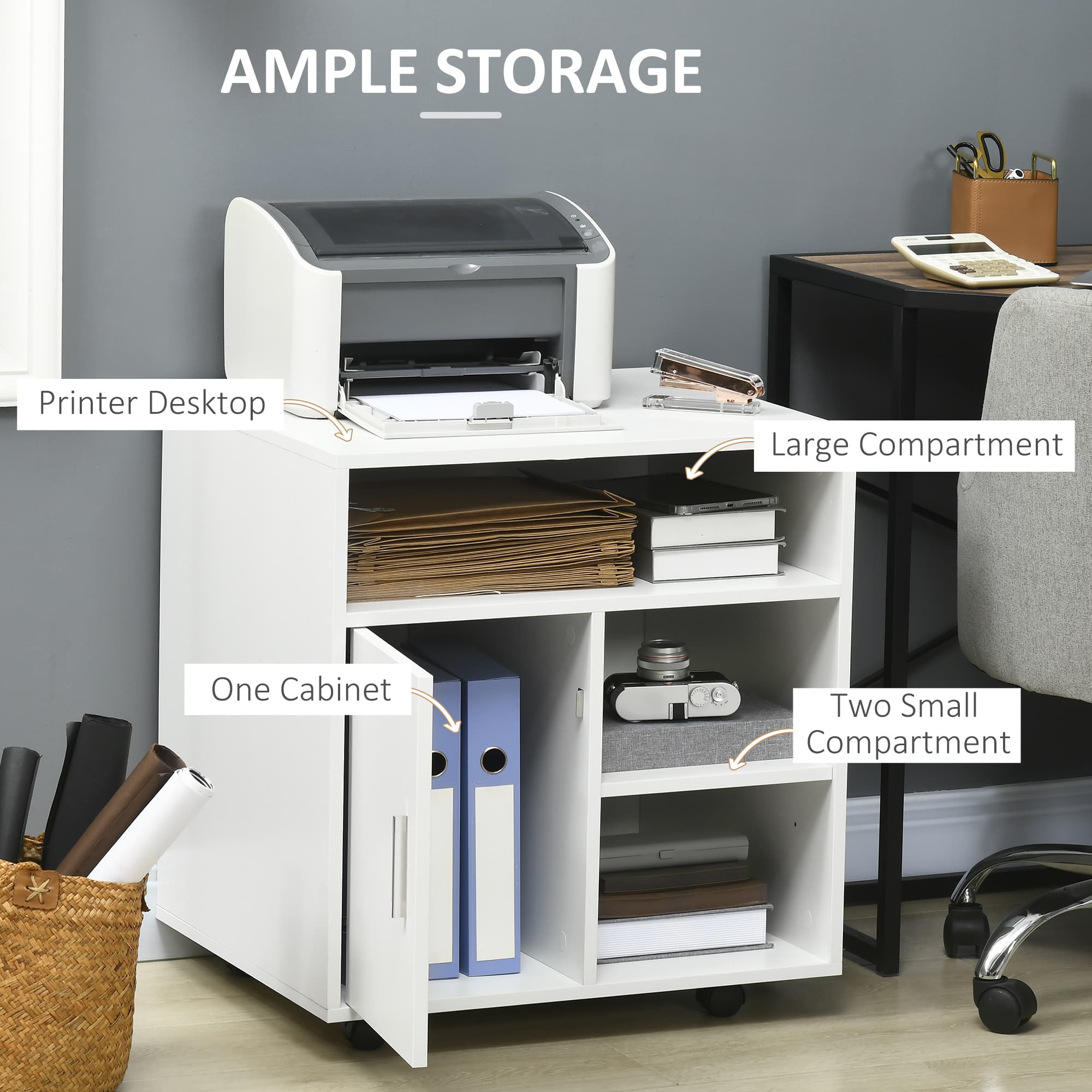 Transform Your Workspace with this Mobile Printer Stand - image 3