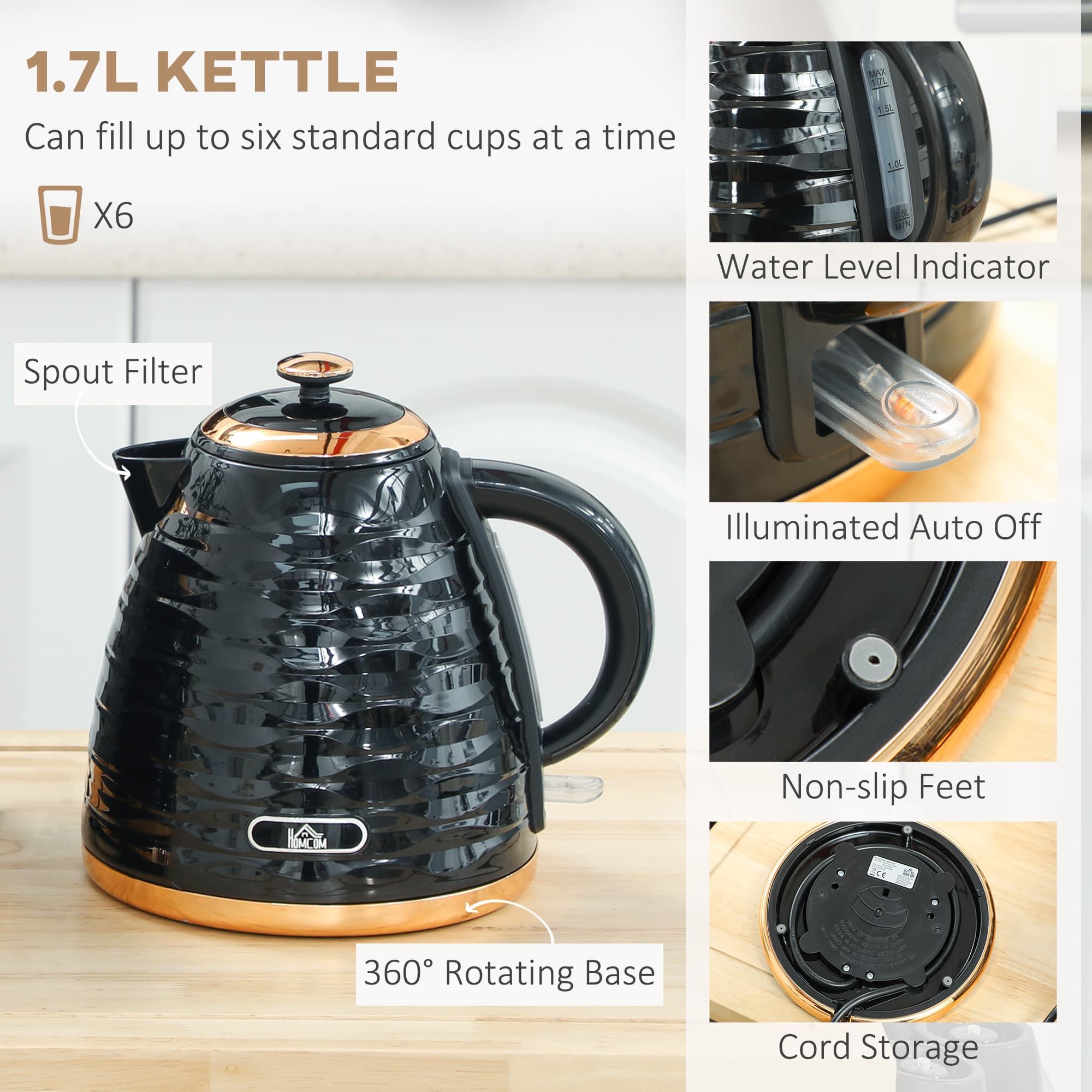 Transform Your Mornings with this Black Kettle & Toaster Set - image 2