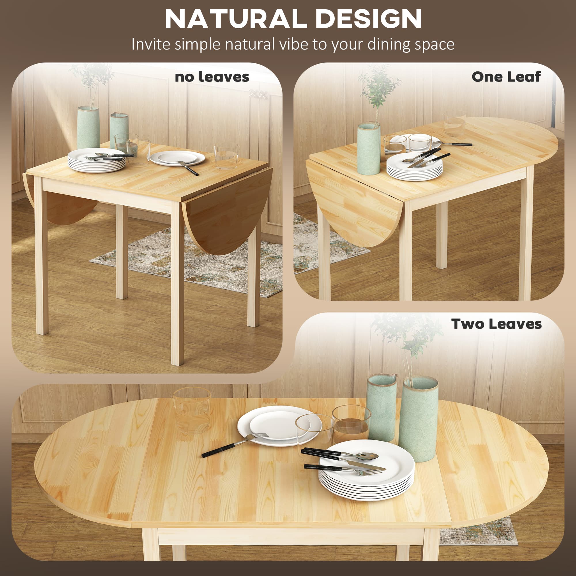 Transform Your Space with this Solid Pine Drop-Leaf Table - image 2